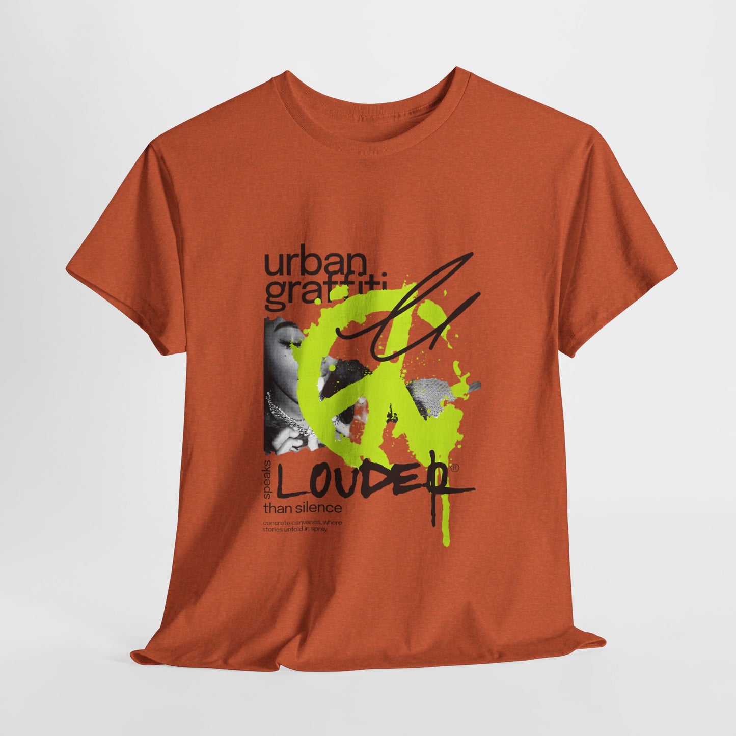 Urban Graffiti Unisex Heavy Cotton Tee | Stylish Graphic T-Shirt for Street Art Lovers - ArtShirt Couture