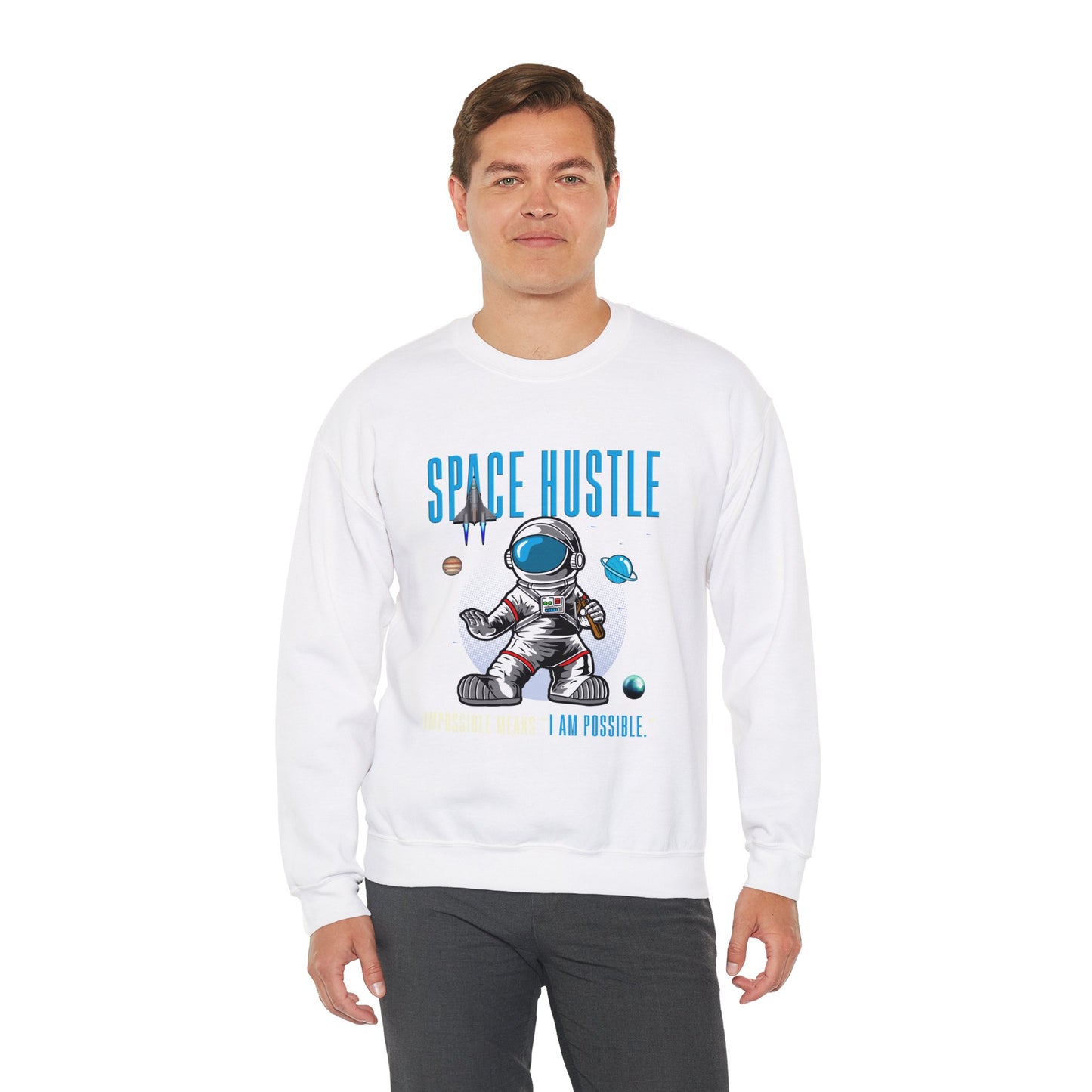Skateboard Space Hustle Unisex Heavy Blend™ Sweatshirt | Trendy Graphic Sweatshirt for Skateboarding Enthusiasts - ArtShirt Couture