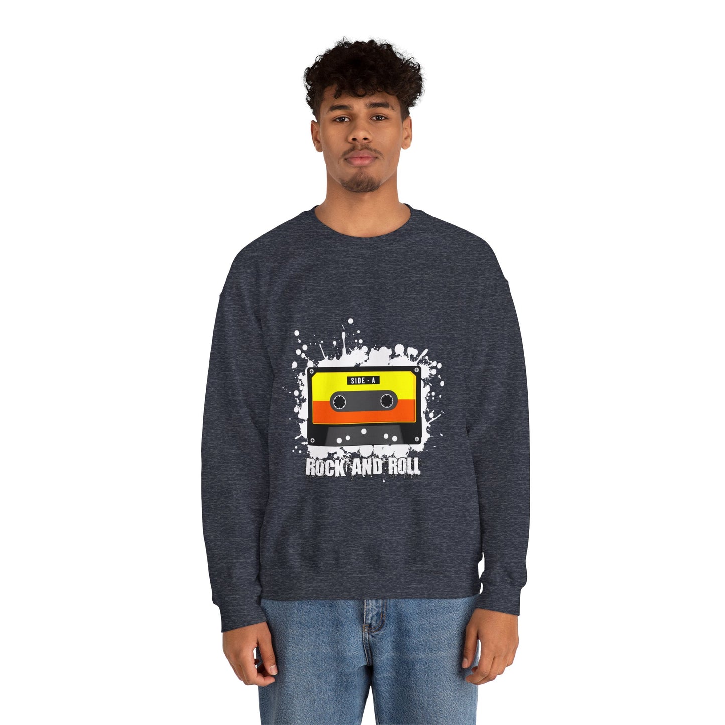 Rock 'N' Roll Unisex Heavy Blend™ Crewneck Sweatshirt | Classic Music Graphic Sweatshirt - ArtShirt Couture
