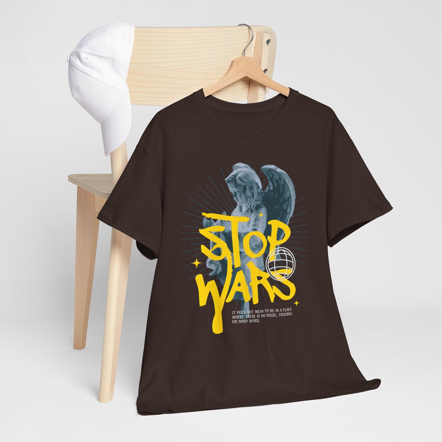 Stop Wars Unisex Heavy Cotton Tee | Fun Graphic T-Shirt for Peace Advocates - ArtShirt Couture