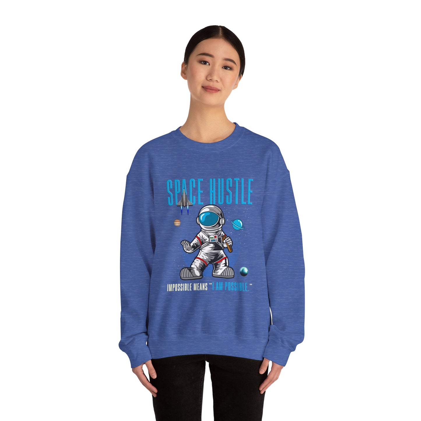 Skateboard Space Hustle Unisex Heavy Blend™ Sweatshirt | Trendy Graphic Sweatshirt for Skateboarding Enthusiasts - ArtShirt Couture