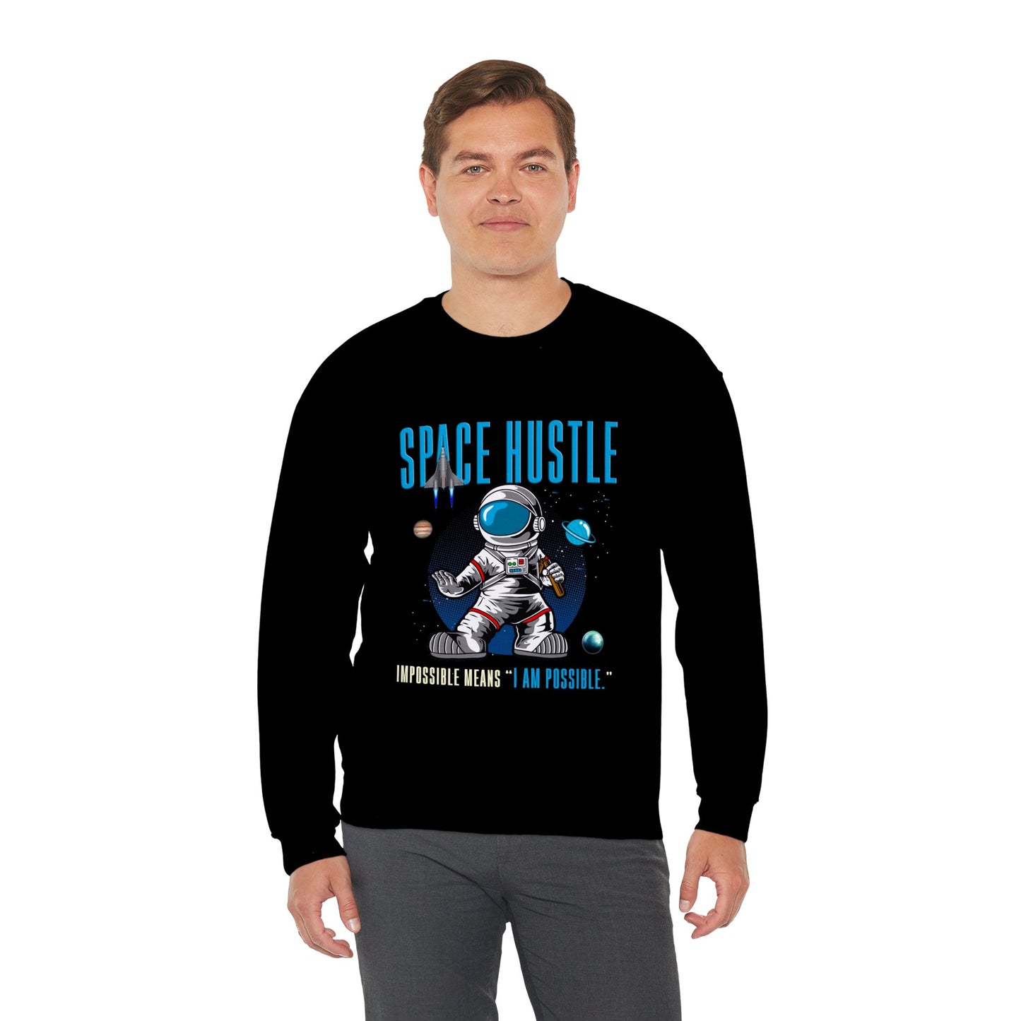 Skateboard Space Hustle Unisex Heavy Blend™ Sweatshirt | Trendy Graphic Sweatshirt for Skateboarding Enthusiasts - ArtShirt Couture