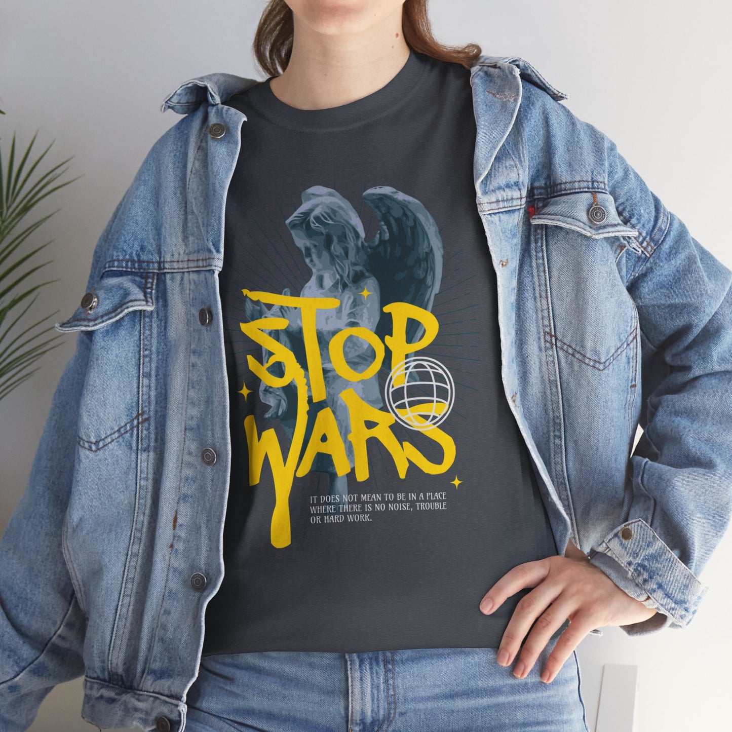 Stop Wars Unisex Heavy Cotton Tee | Fun Graphic T-Shirt for Peace Advocates - ArtShirt Couture