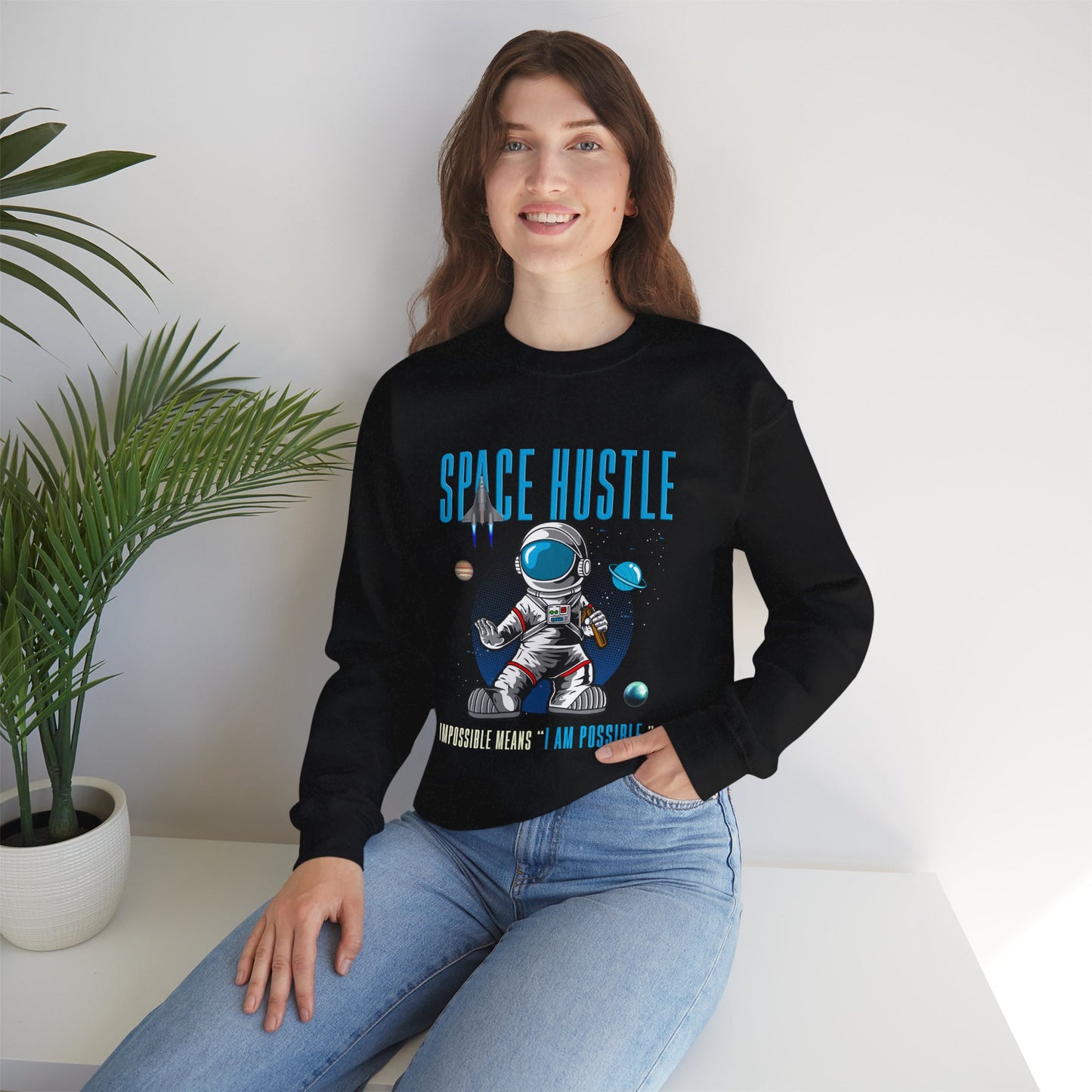 Skateboard Space Hustle Unisex Heavy Blend™ Sweatshirt | Trendy Graphic Sweatshirt for Skateboarding Enthusiasts - ArtShirt Couture