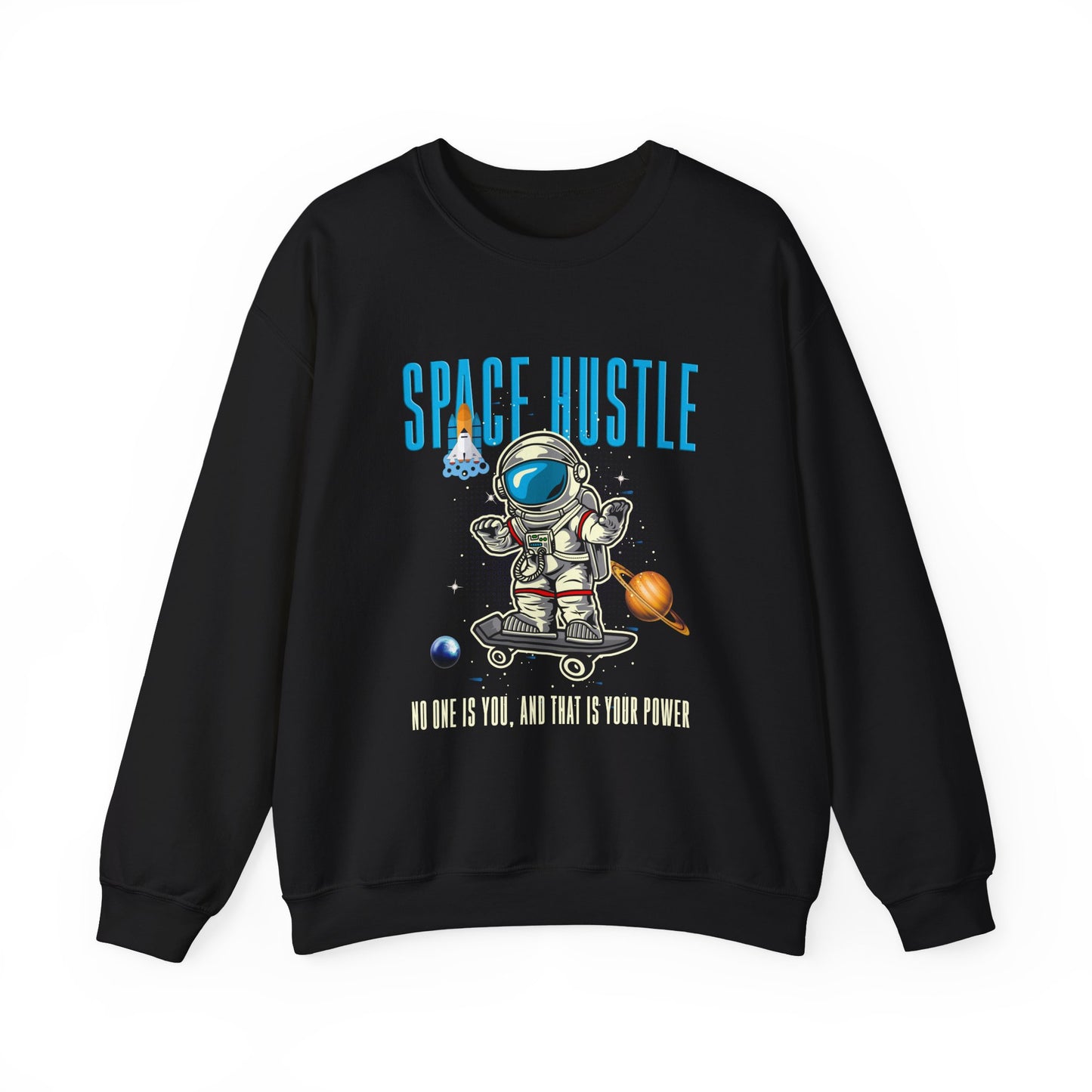 Space Hustle Unisex Heavy Blend™ Sweatshirt | Trendy Graphic Sweatshirt for Space Enthusiasts - ArtShirt Couture