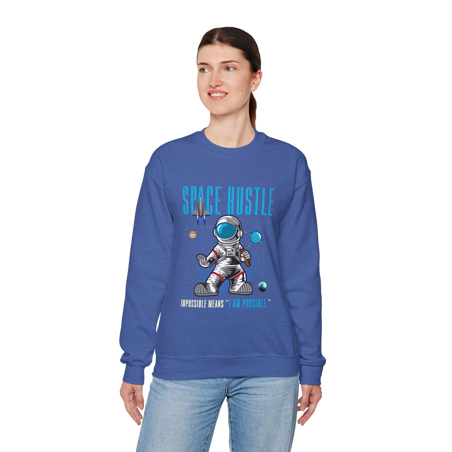 Skateboard Space Hustle Unisex Heavy Blend™ Sweatshirt | Trendy Graphic Sweatshirt for Skateboarding Enthusiasts - ArtShirt Couture