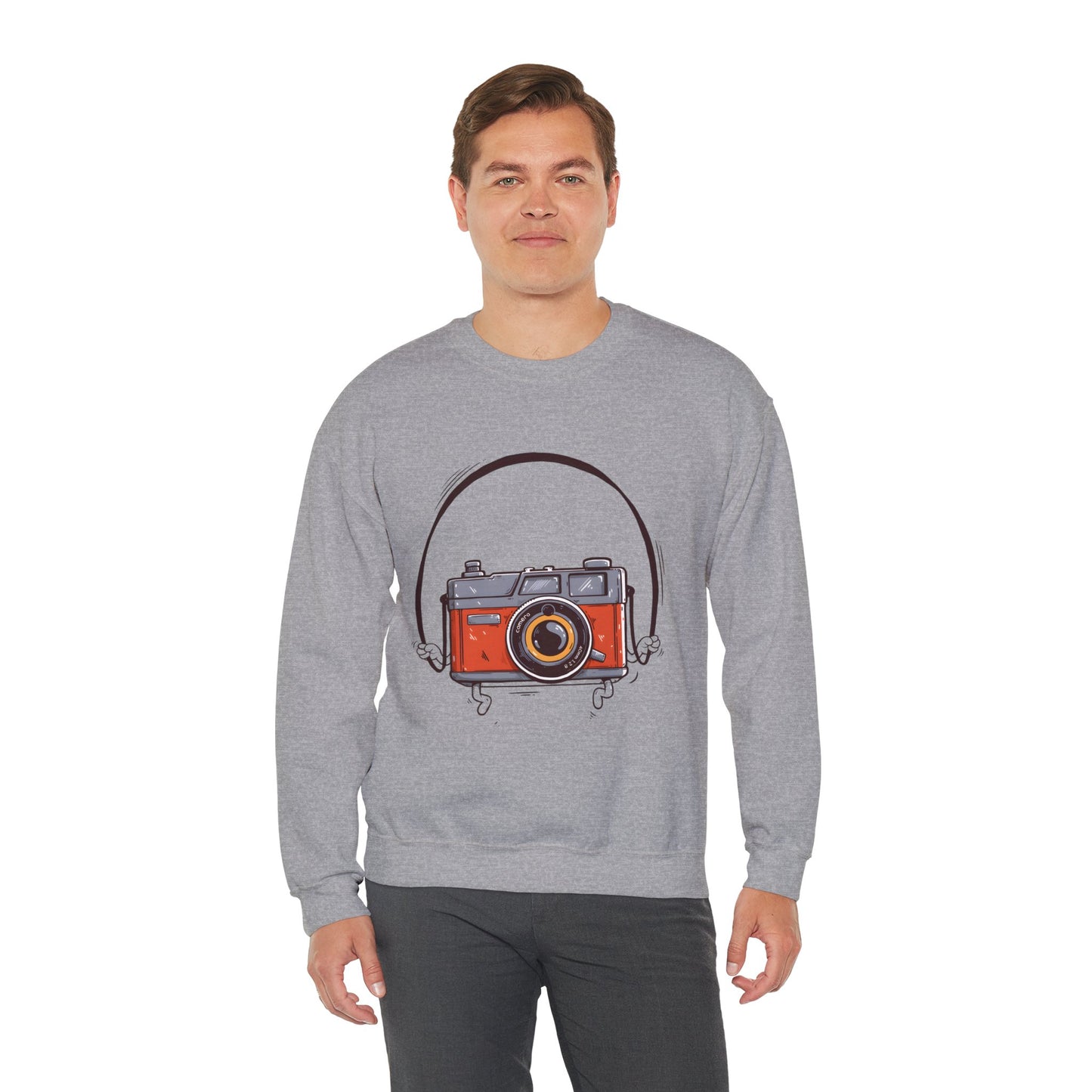 The Camera Unisex Heavy Blend™ Crewneck Sweatshirt | Stylish Graphic Sweatshirt for Photography Lovers - ArtShirt Couture