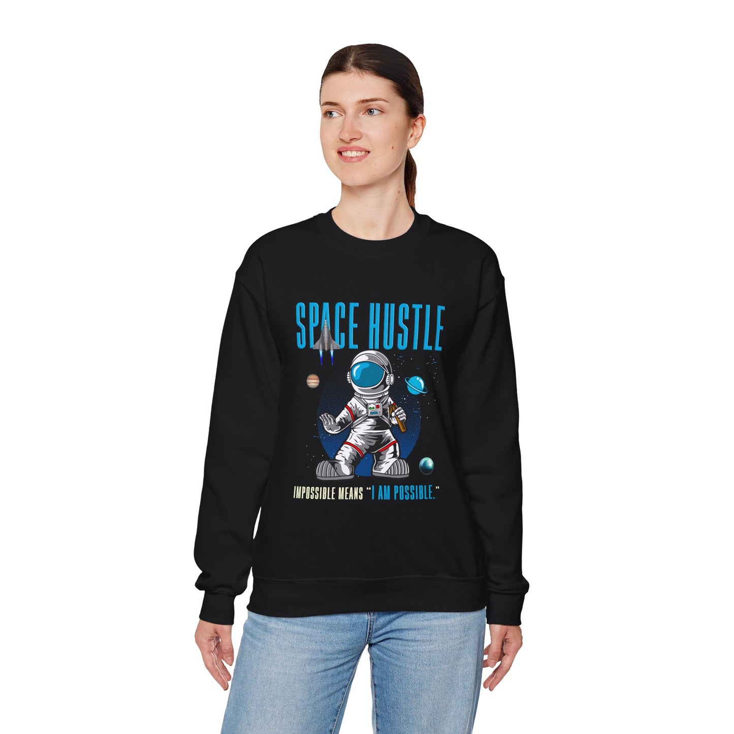 Skateboard Space Hustle Unisex Heavy Blend™ Sweatshirt | Trendy Graphic Sweatshirt for Skateboarding Enthusiasts - ArtShirt Couture