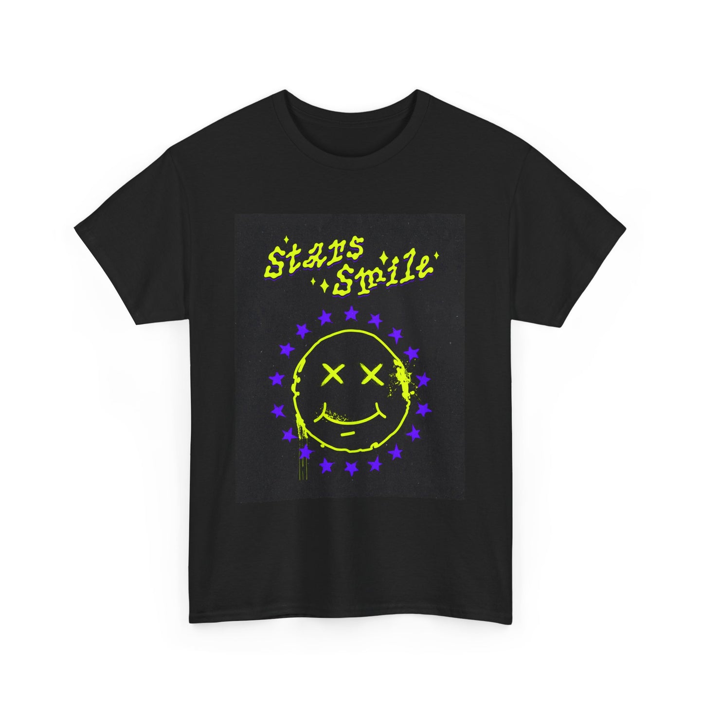 Star Smile Unisex Heavy Cotton Tee | Fun Graphic T-Shirt for Brightening Your Day - ArtShirt Couture