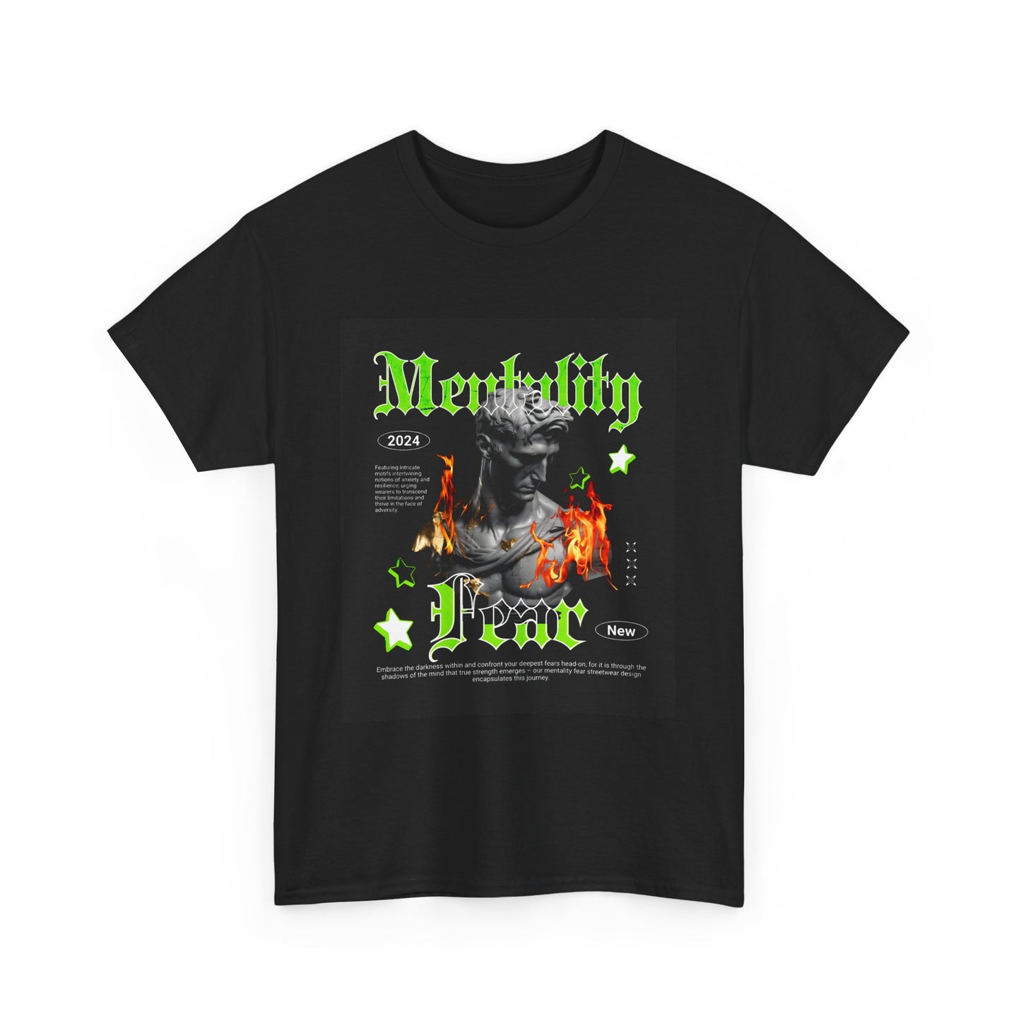 Mentality Fear Unisex Heavy Cotton Tee | Bold Motivational Graphic T-Shirt - Artshirtcouture