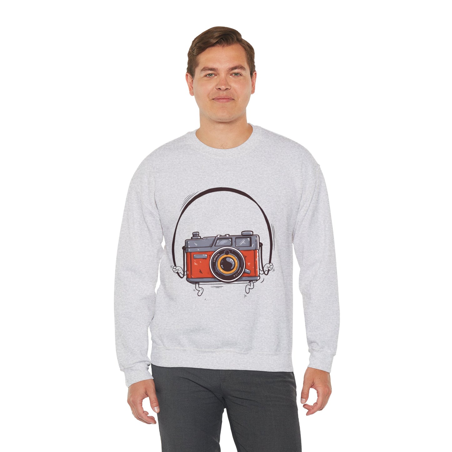The Camera Unisex Heavy Blend™ Crewneck Sweatshirt | Stylish Graphic Sweatshirt for Photography Lovers - ArtShirt Couture