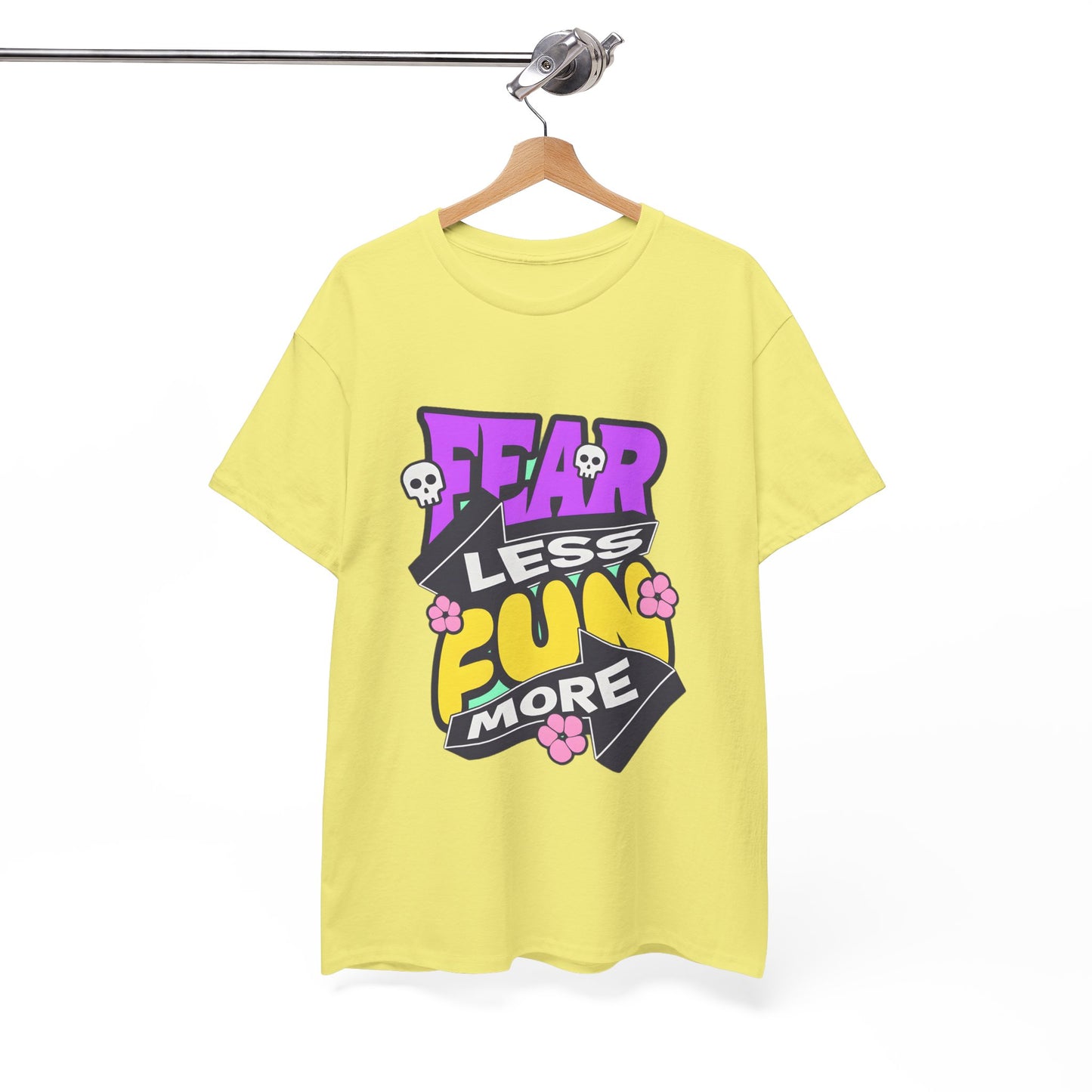 Fear Less Fun More Unisex Heavy Cotton Tee | Motivational Graphic T-Shirt - ArtShirt Couture
