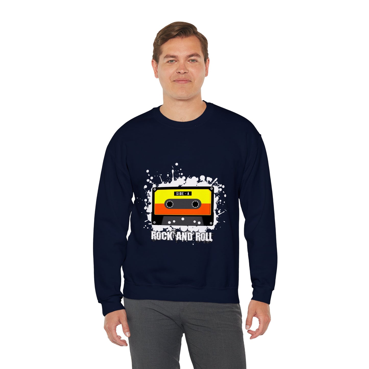 Rock 'N' Roll Unisex Heavy Blend™ Crewneck Sweatshirt | Classic Music Graphic Sweatshirt - ArtShirt Couture