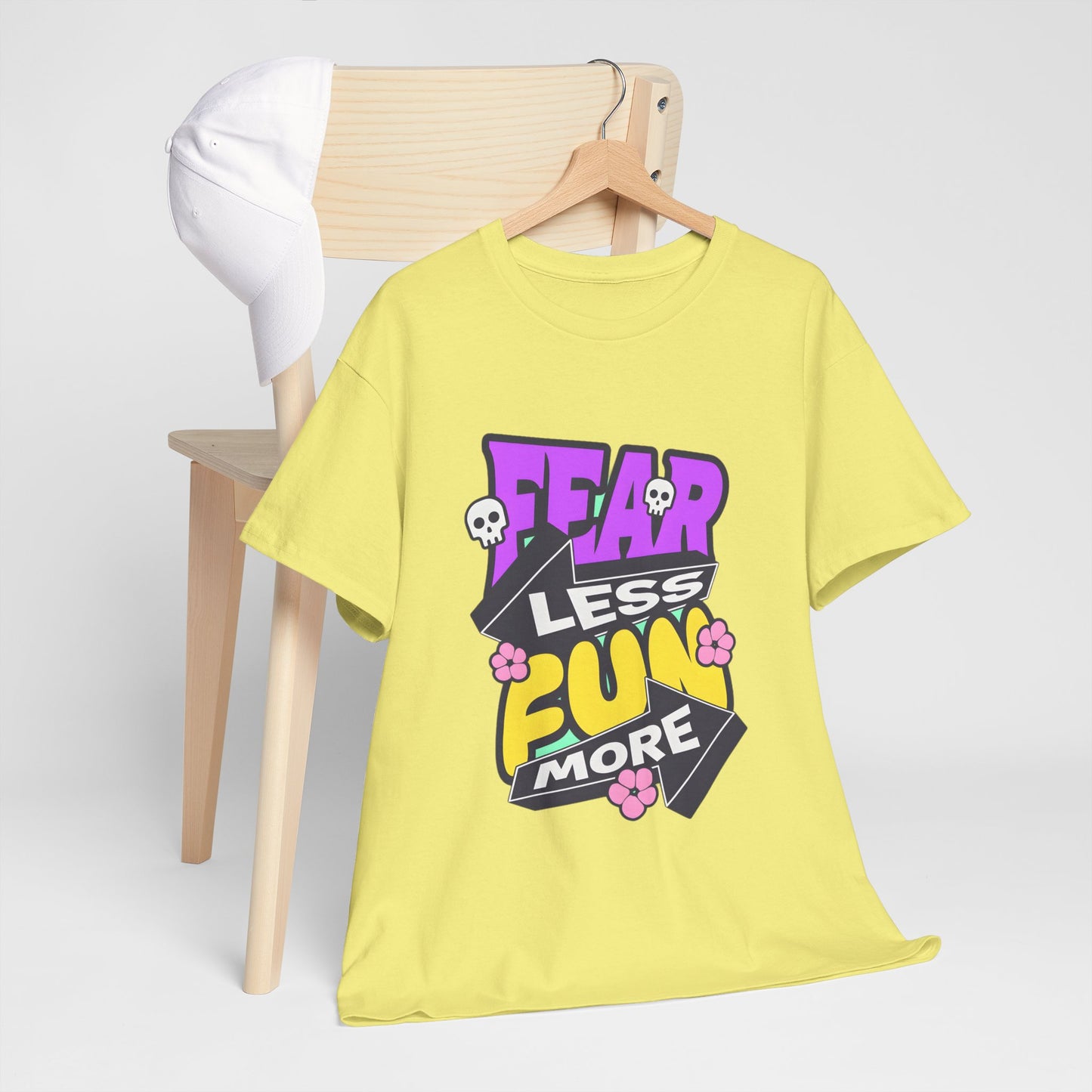 Fear Less Fun More Unisex Heavy Cotton Tee | Motivational Graphic T-Shirt - ArtShirt Couture