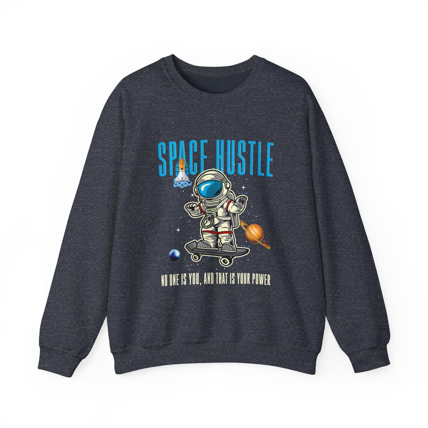 Space Hustle Unisex Heavy Blend™ Sweatshirt | Trendy Graphic Sweatshirt for Space Enthusiasts - ArtShirt Couture