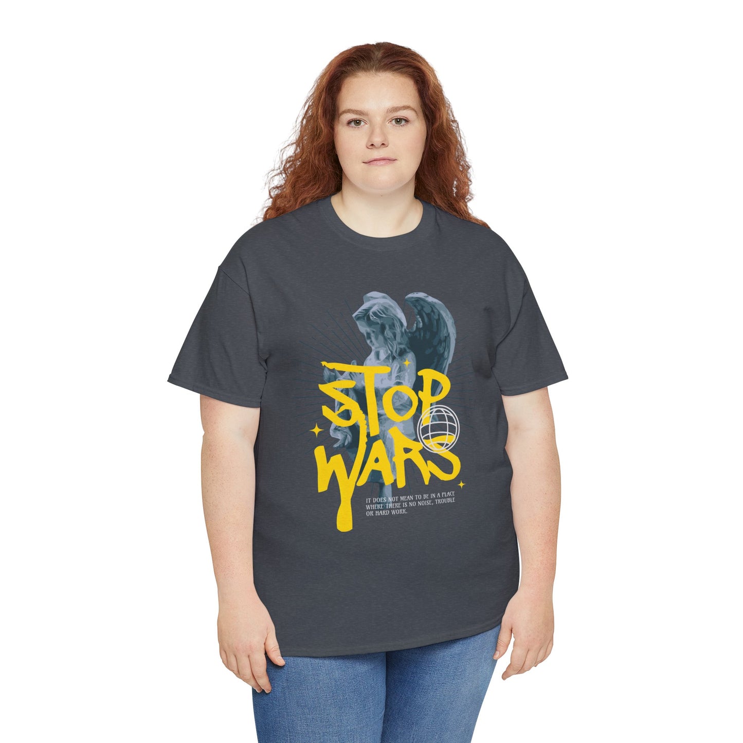 Stop Wars Unisex Heavy Cotton Tee | Fun Graphic T-Shirt for Peace Advocates - ArtShirt Couture