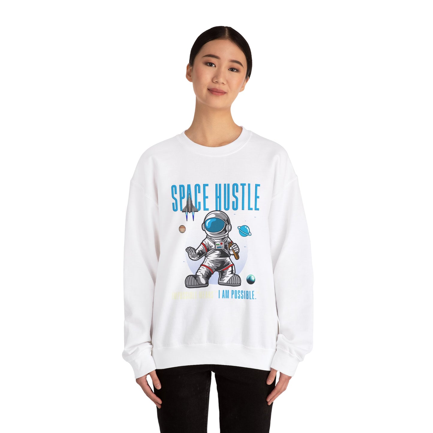 Skateboard Space Hustle Unisex Heavy Blend™ Sweatshirt | Trendy Graphic Sweatshirt for Skateboarding Enthusiasts - ArtShirt Couture