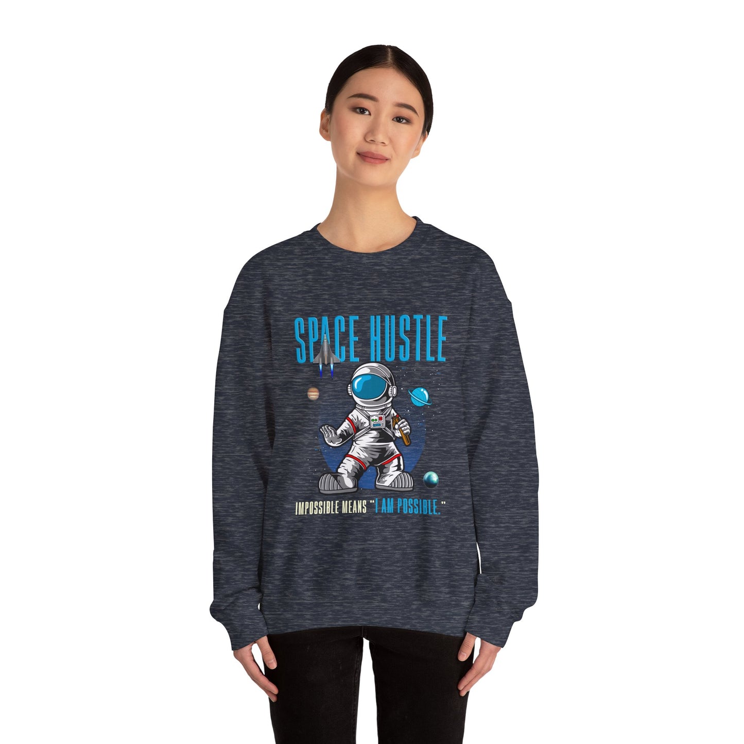 Skateboard Space Hustle Unisex Heavy Blend™ Sweatshirt | Trendy Graphic Sweatshirt for Skateboarding Enthusiasts - ArtShirt Couture