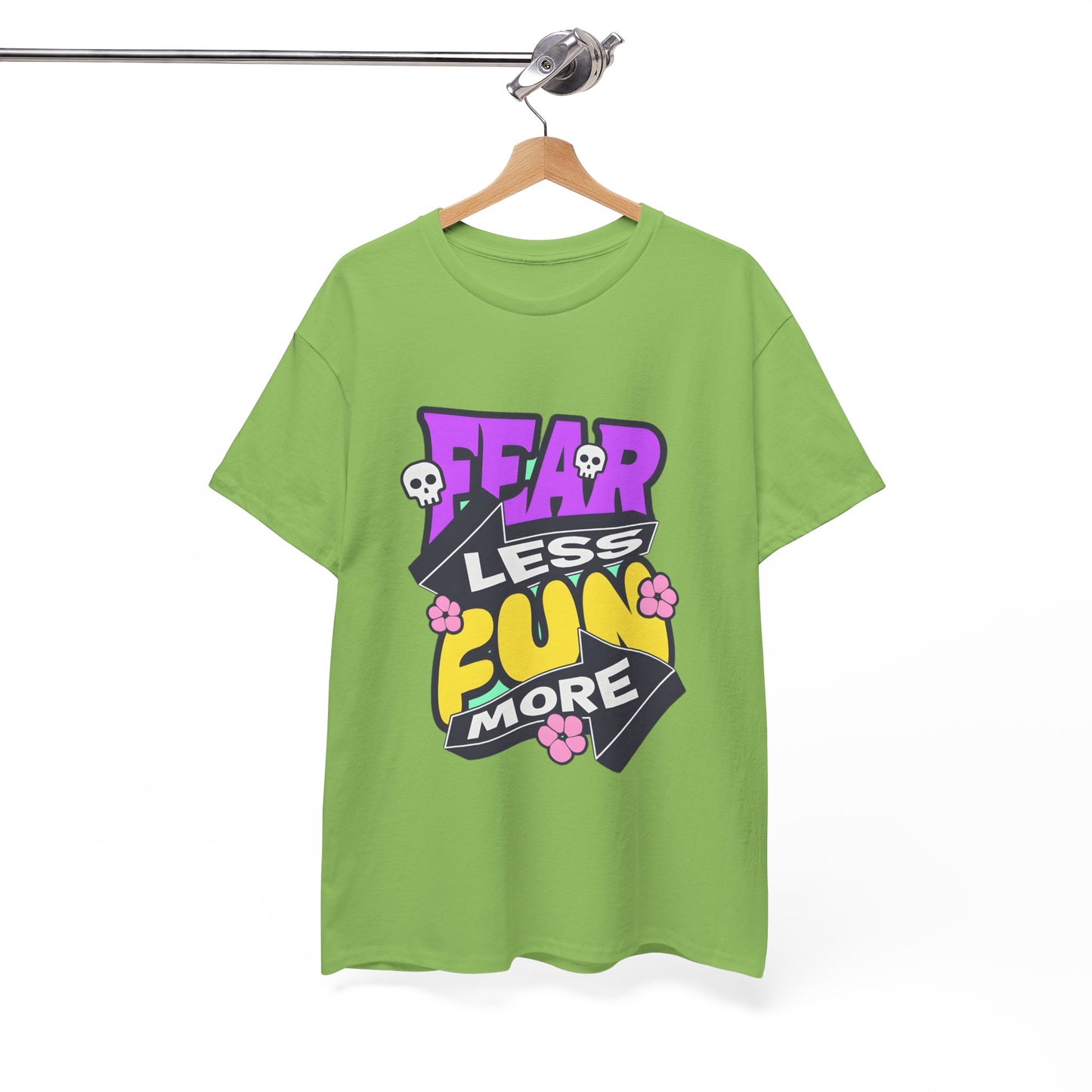 Fear Less Fun More Unisex Heavy Cotton Tee | Motivational Graphic T-Shirt - ArtShirt Couture