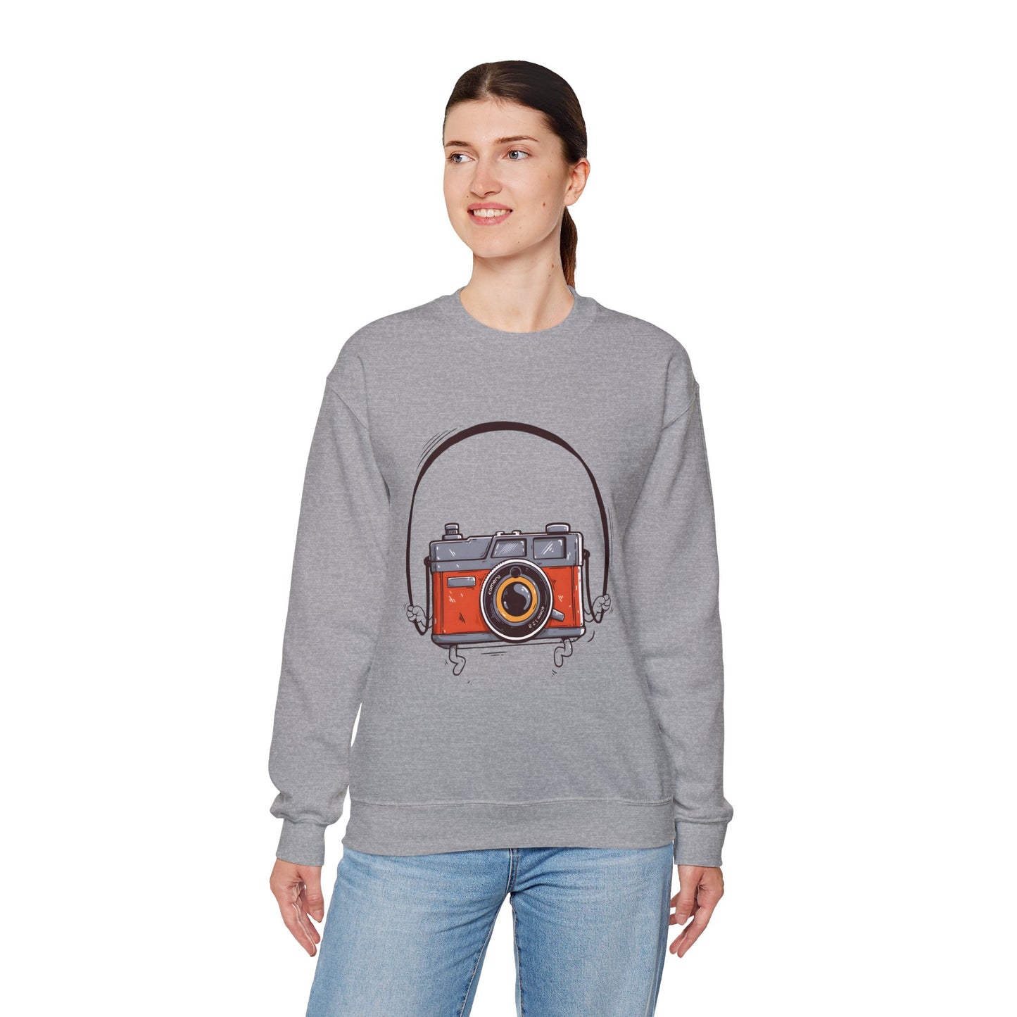 The Camera Unisex Heavy Blend™ Crewneck Sweatshirt | Stylish Graphic Sweatshirt for Photography Lovers - ArtShirt Couture