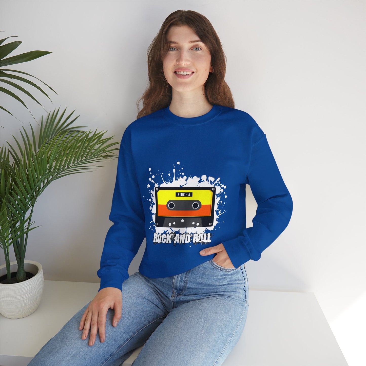 Rock 'N' Roll Unisex Heavy Blend™ Crewneck Sweatshirt | Classic Music Graphic Sweatshirt - ArtShirt Couture
