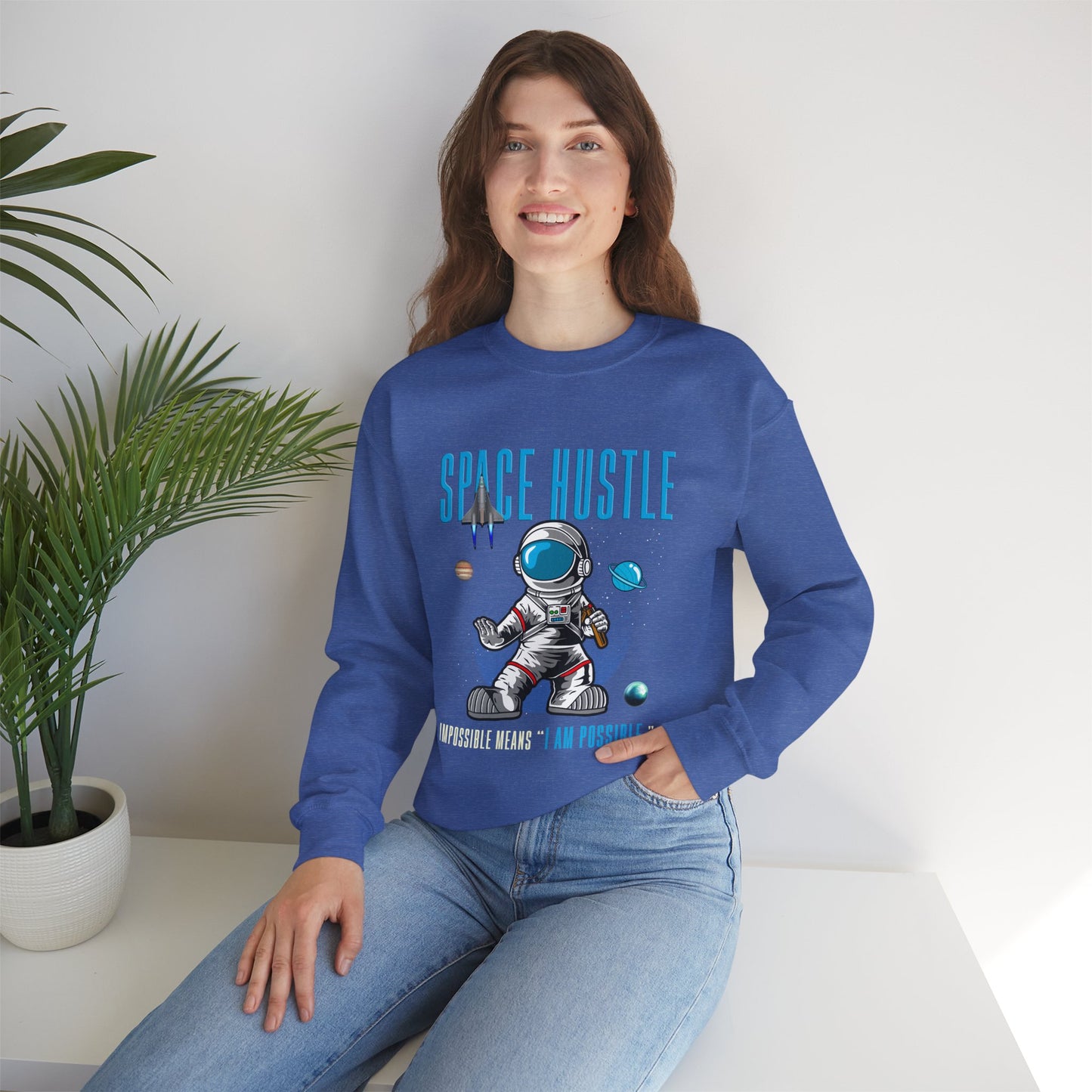 Skateboard Space Hustle Unisex Heavy Blend™ Sweatshirt | Trendy Graphic Sweatshirt for Skateboarding Enthusiasts - ArtShirt Couture