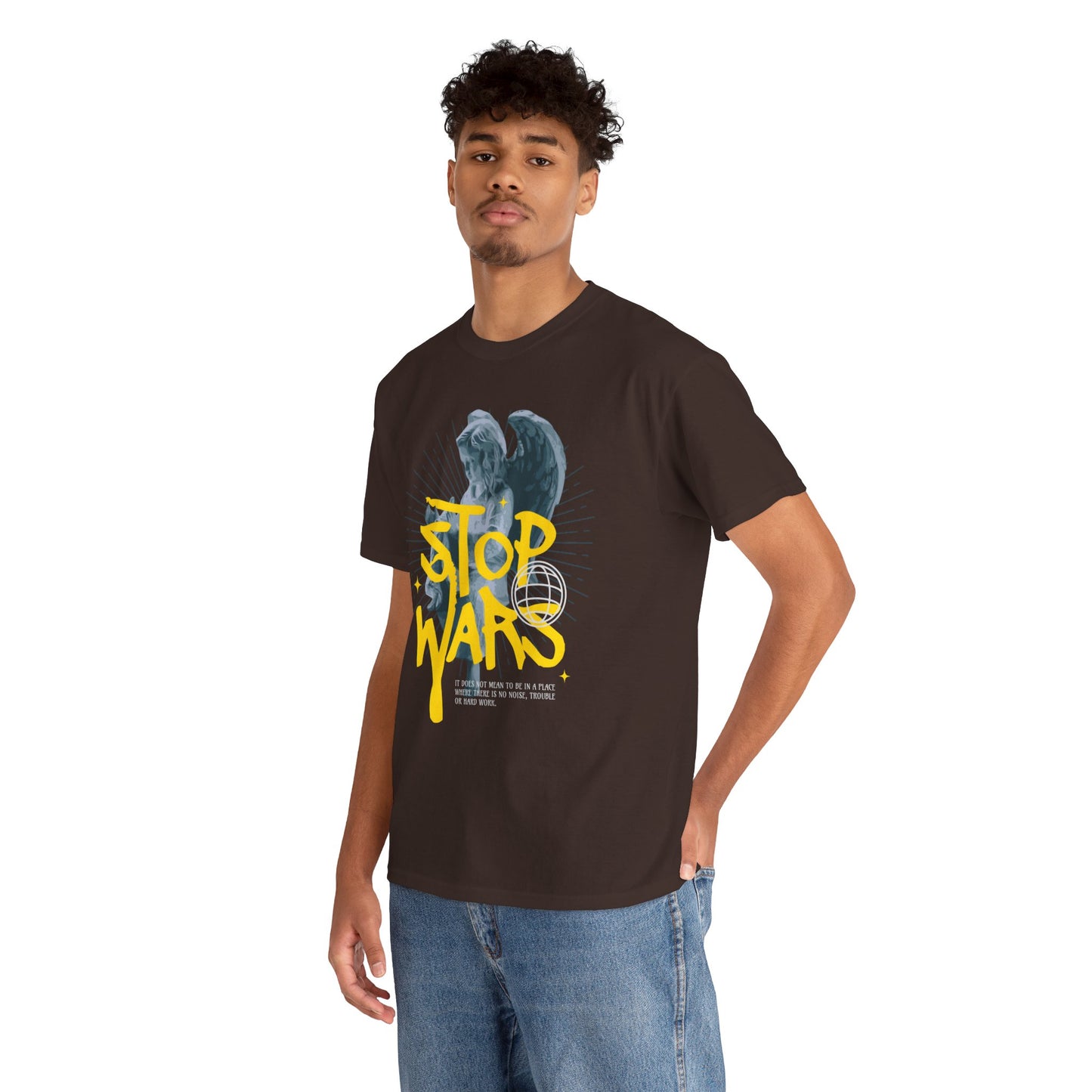Stop Wars Unisex Heavy Cotton Tee | Fun Graphic T-Shirt for Peace Advocates - ArtShirt Couture