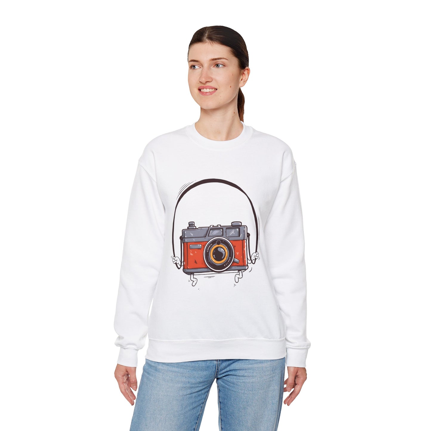 The Camera Unisex Heavy Blend™ Crewneck Sweatshirt | Stylish Graphic Sweatshirt for Photography Lovers - ArtShirt Couture