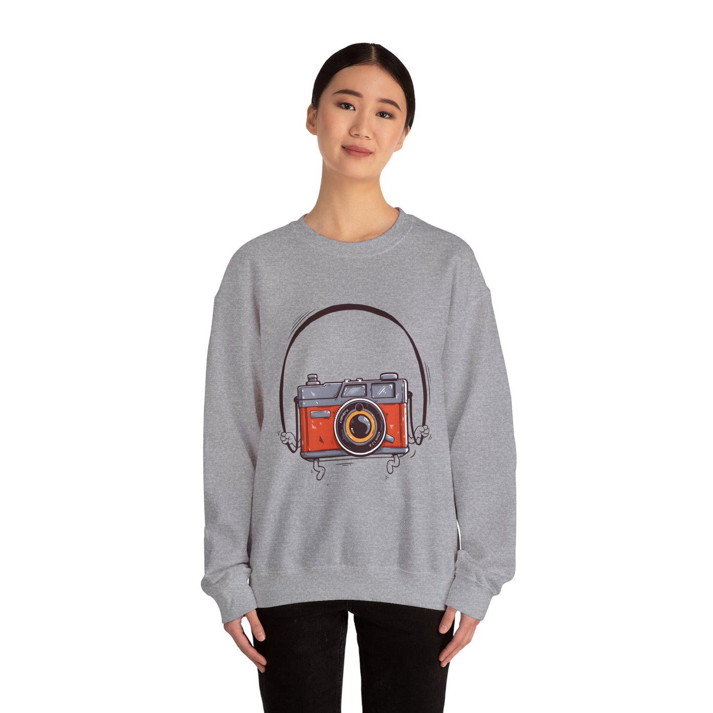 The Camera Unisex Heavy Blend™ Crewneck Sweatshirt | Stylish Graphic Sweatshirt for Photography Lovers - ArtShirt Couture