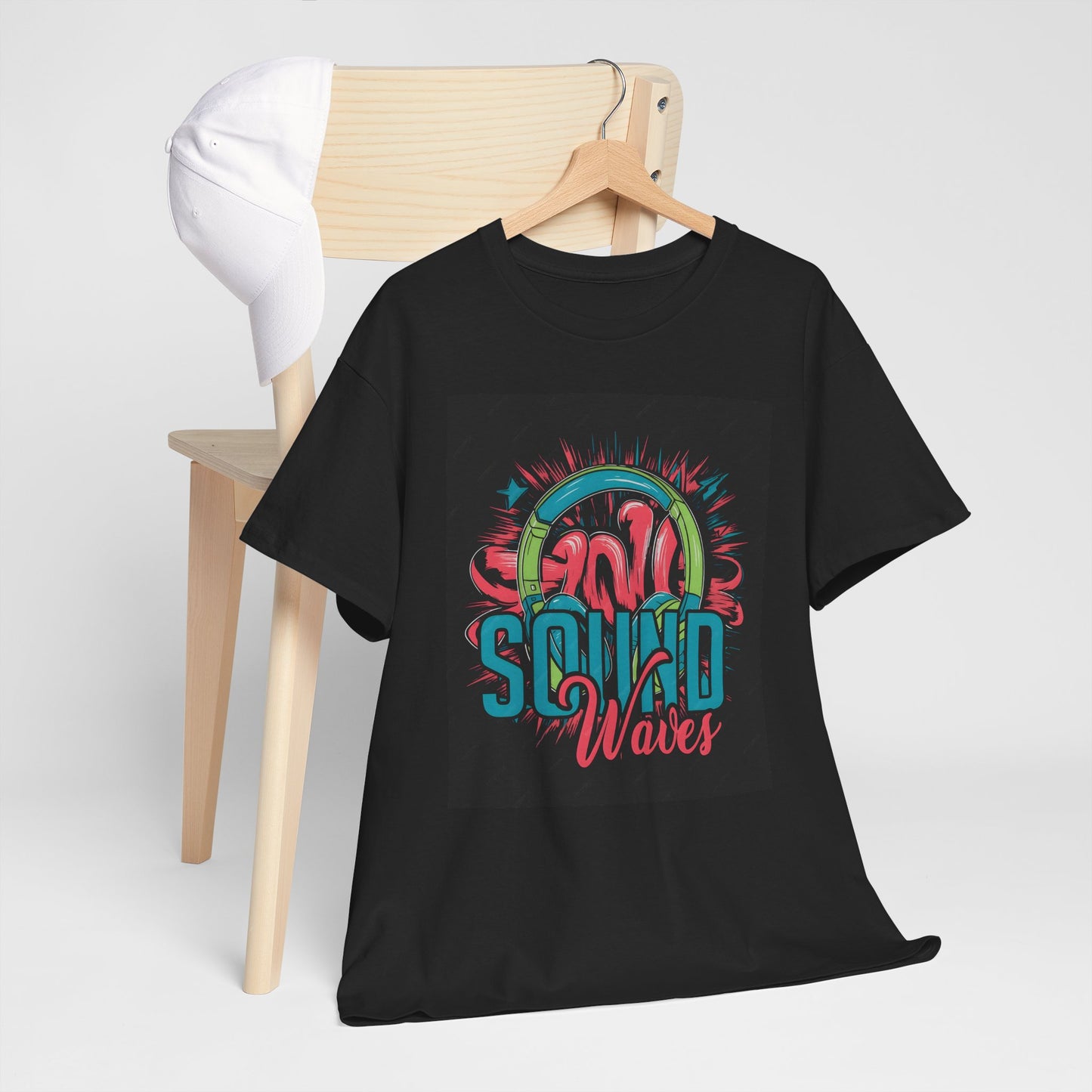 Sound Waves Unisex Heavy Cotton Tee | Stylish Graphic T-Shirt for Music Lovers - ArtShirt Couture