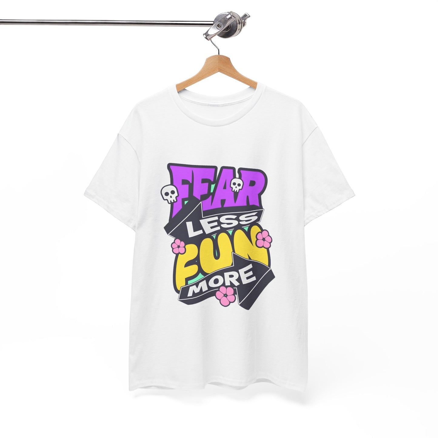 Fear Less Fun More Unisex Heavy Cotton Tee | Motivational Graphic T-Shirt - ArtShirt Couture