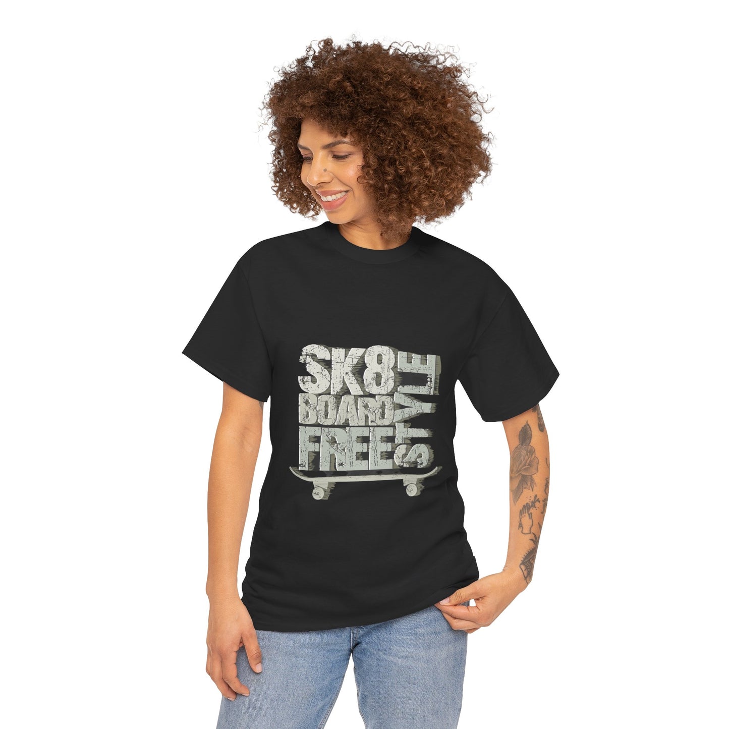 Skateboard Unisex Heavy Cotton Tee | Stylish Graphic T-Shirt for Skateboarding Fans - ArtShirt Couture