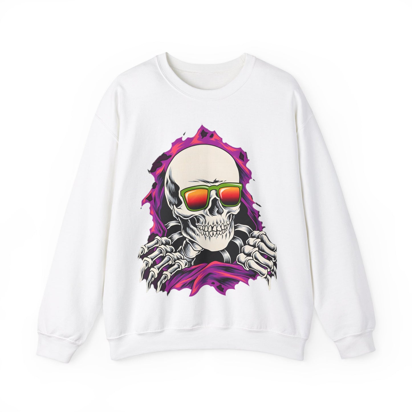 The Cool Skeleton Unisex Heavy Blend™ Crewneck Sweatshirt | Fun Graphic Sweatshirt for Halloween and Skull Lovers - ArtShirt Couture