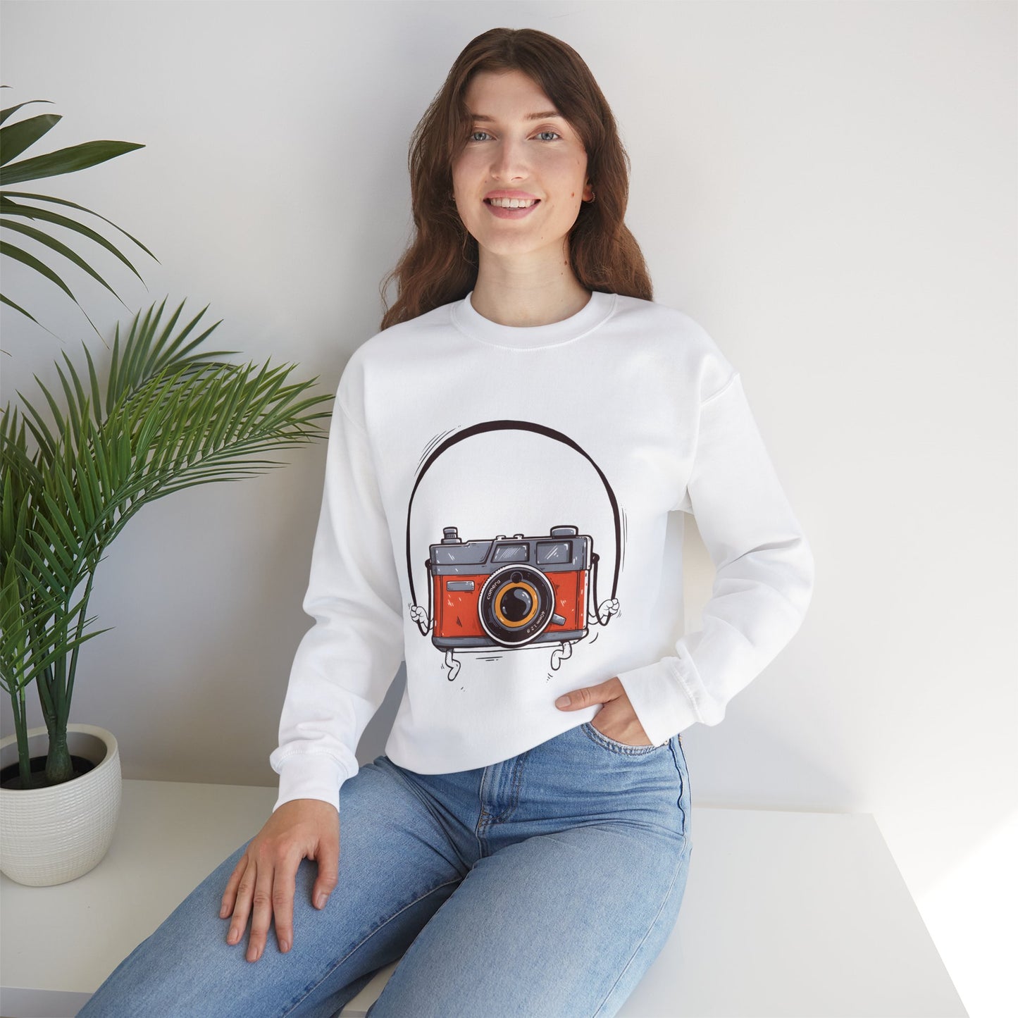 The Camera Unisex Heavy Blend™ Crewneck Sweatshirt | Stylish Graphic Sweatshirt for Photography Lovers - ArtShirt Couture