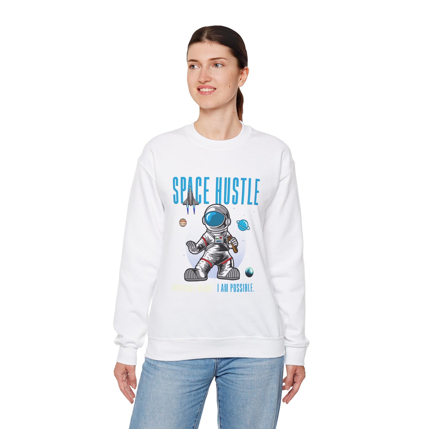 Skateboard Space Hustle Unisex Heavy Blend™ Sweatshirt | Trendy Graphic Sweatshirt for Skateboarding Enthusiasts - ArtShirt Couture