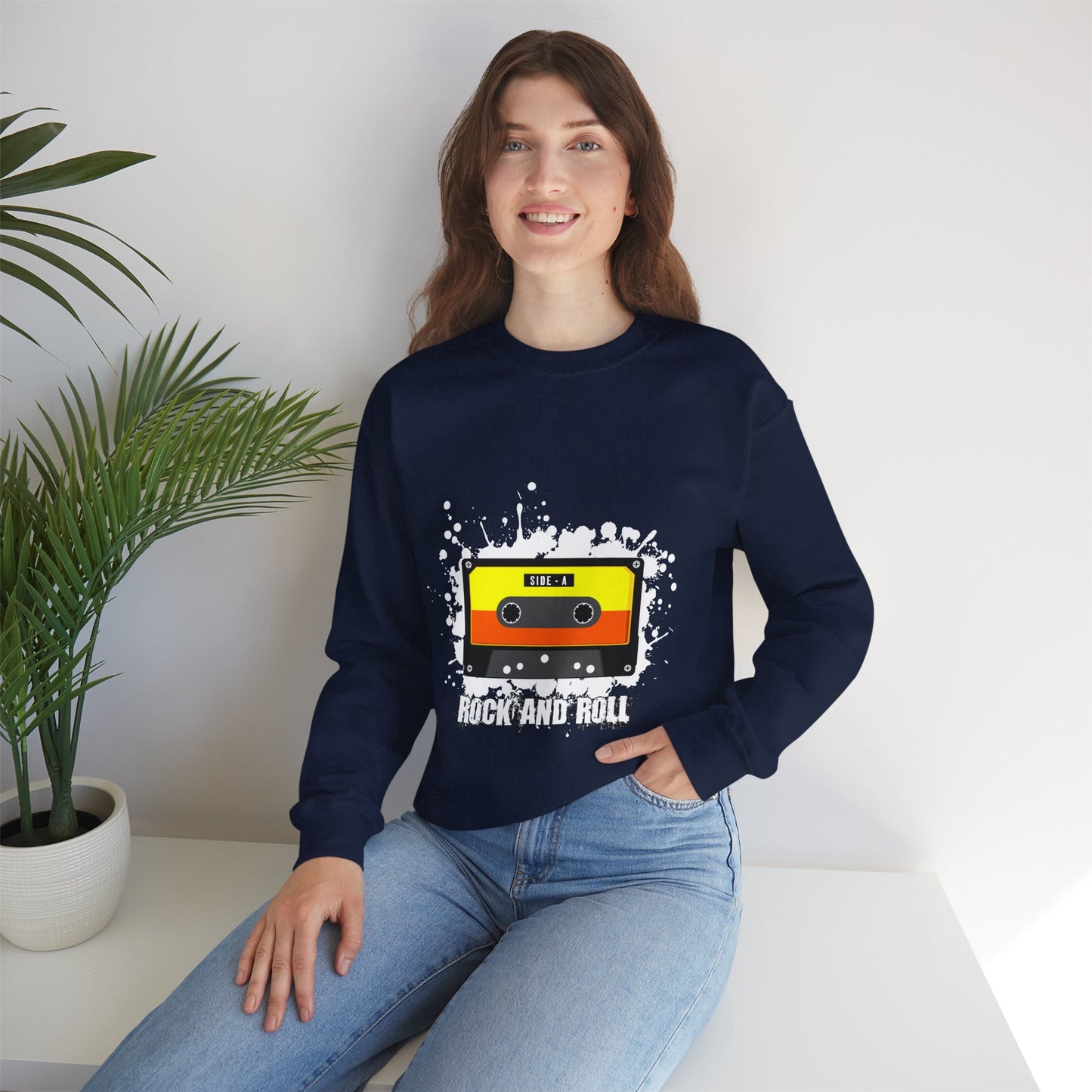 Rock 'N' Roll Unisex Heavy Blend™ Crewneck Sweatshirt | Classic Music Graphic Sweatshirt - ArtShirt Couture