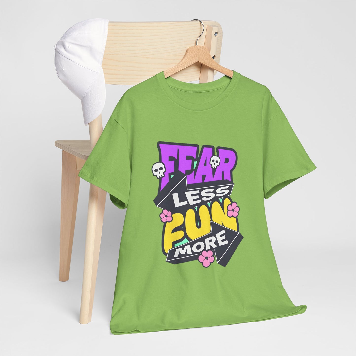 Fear Less Fun More Unisex Heavy Cotton Tee | Motivational Graphic T-Shirt - ArtShirt Couture