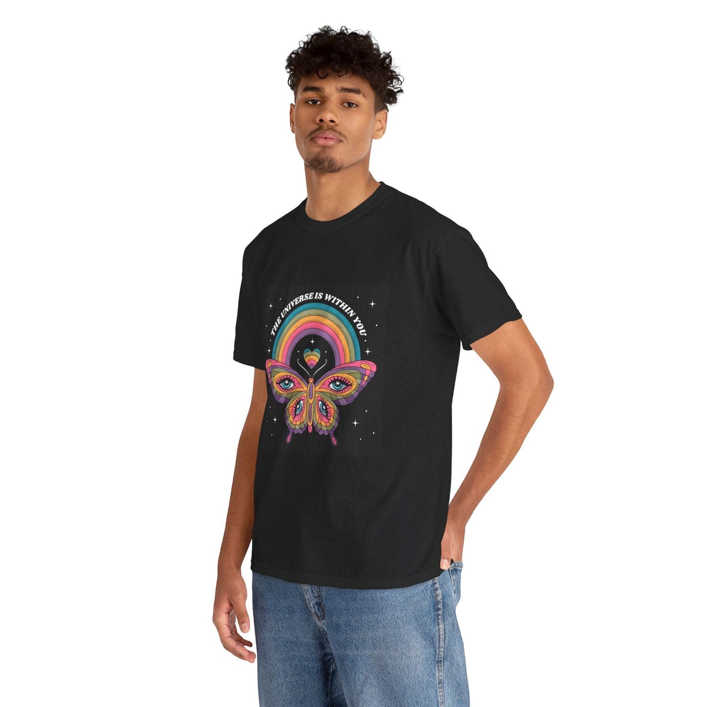 Psychedelic Butterfly Unisex Heavy Graphic Cotton Tee - Artshirtcouture