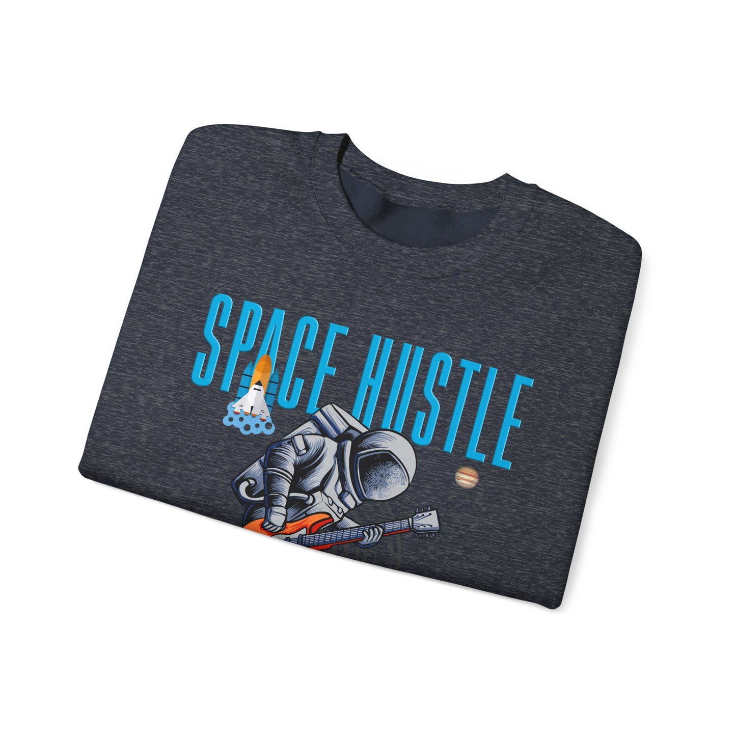 Space Hustle Music Unisex Heavy Blend™ Sweatshirt | Trendy Graphic Sweatshirt for Music and Space Enthusiasts - ArtShirt Couture