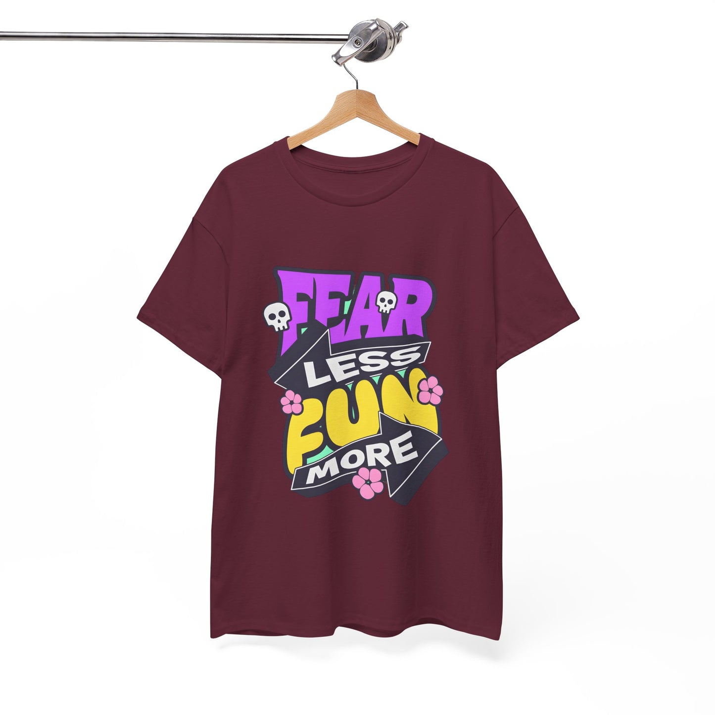 Fear Less Fun More Unisex Heavy Cotton Tee | Motivational Graphic T-Shirt - ArtShirt Couture