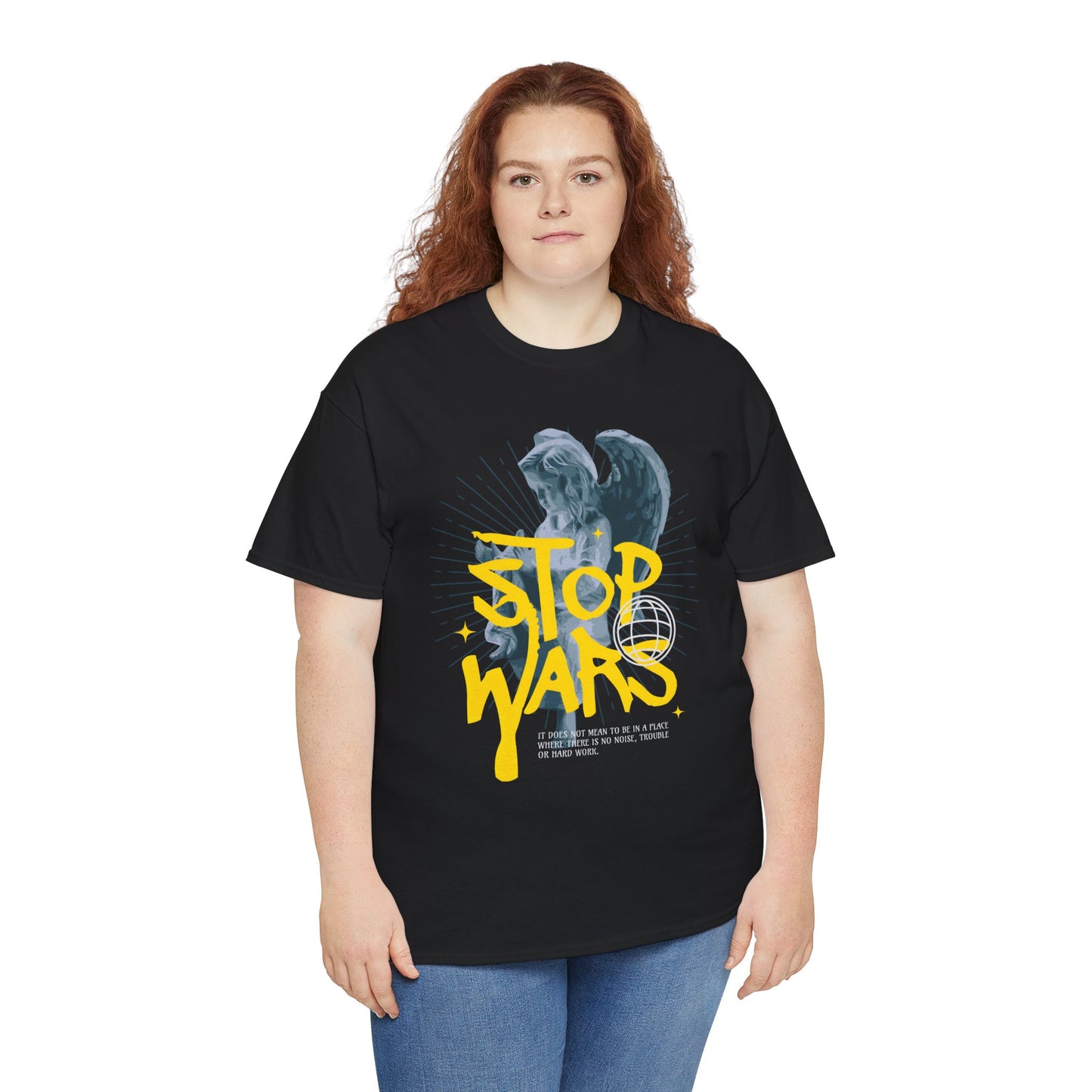 Stop Wars Unisex Heavy Cotton Tee | Fun Graphic T-Shirt for Peace Advocates - ArtShirt Couture