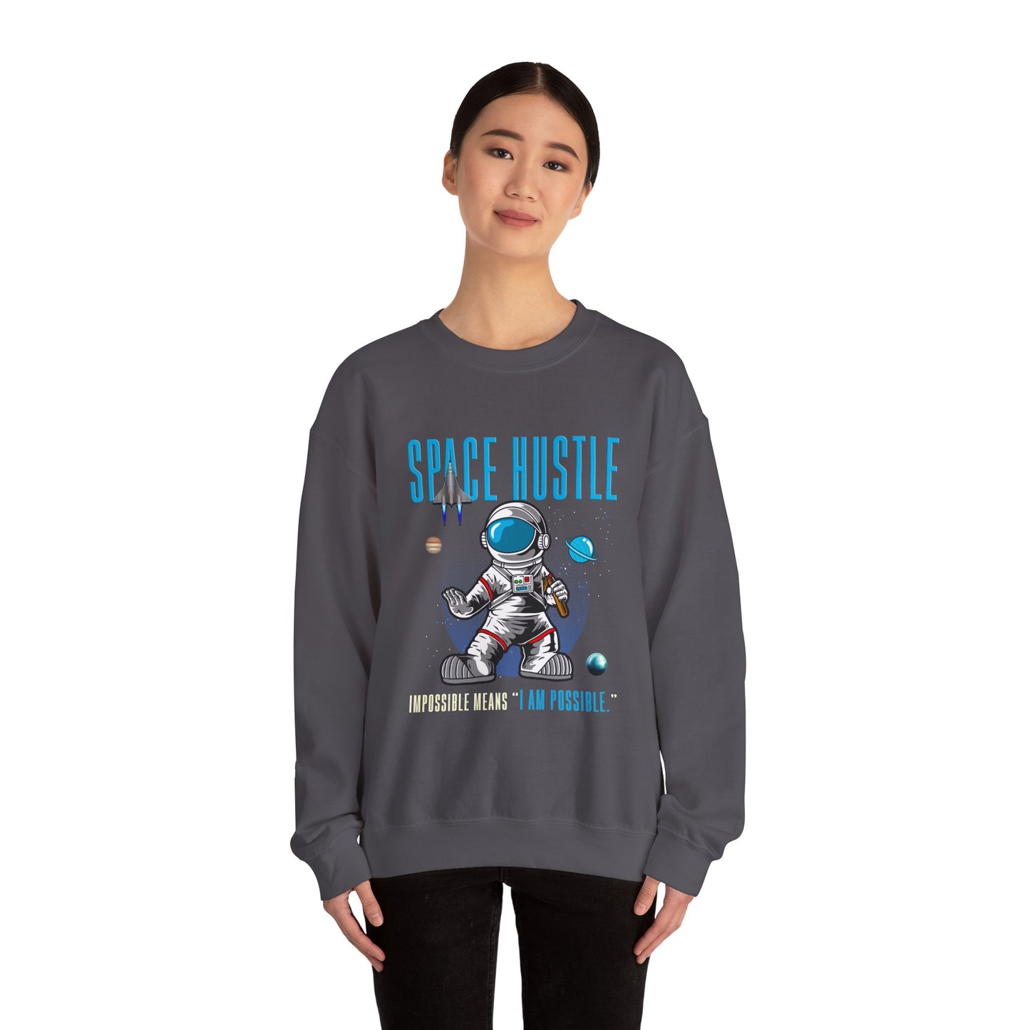 Skateboard Space Hustle Unisex Heavy Blend™ Sweatshirt | Trendy Graphic Sweatshirt for Skateboarding Enthusiasts - ArtShirt Couture