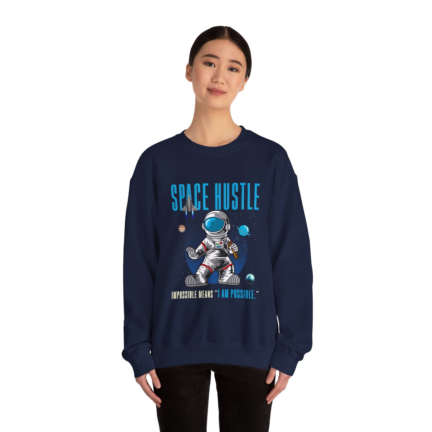 Skateboard Space Hustle Unisex Heavy Blend™ Sweatshirt | Trendy Graphic Sweatshirt for Skateboarding Enthusiasts - ArtShirt Couture