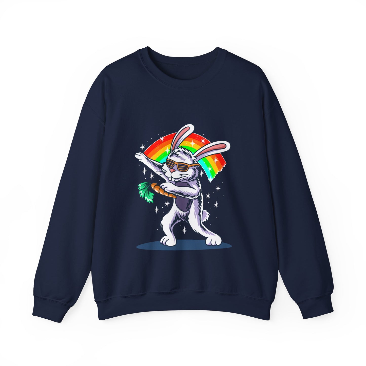 The Rainbow Bunny Unisex Heavy Blend™ Crewneck Sweatshirt | Colorful Graphic Sweatshirt for Bunny Lovers - ArtShirt Couture