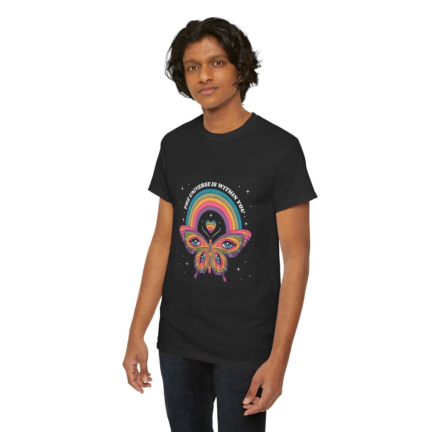 Psychedelic Butterfly Unisex Heavy Graphic Cotton Tee - Artshirtcouture