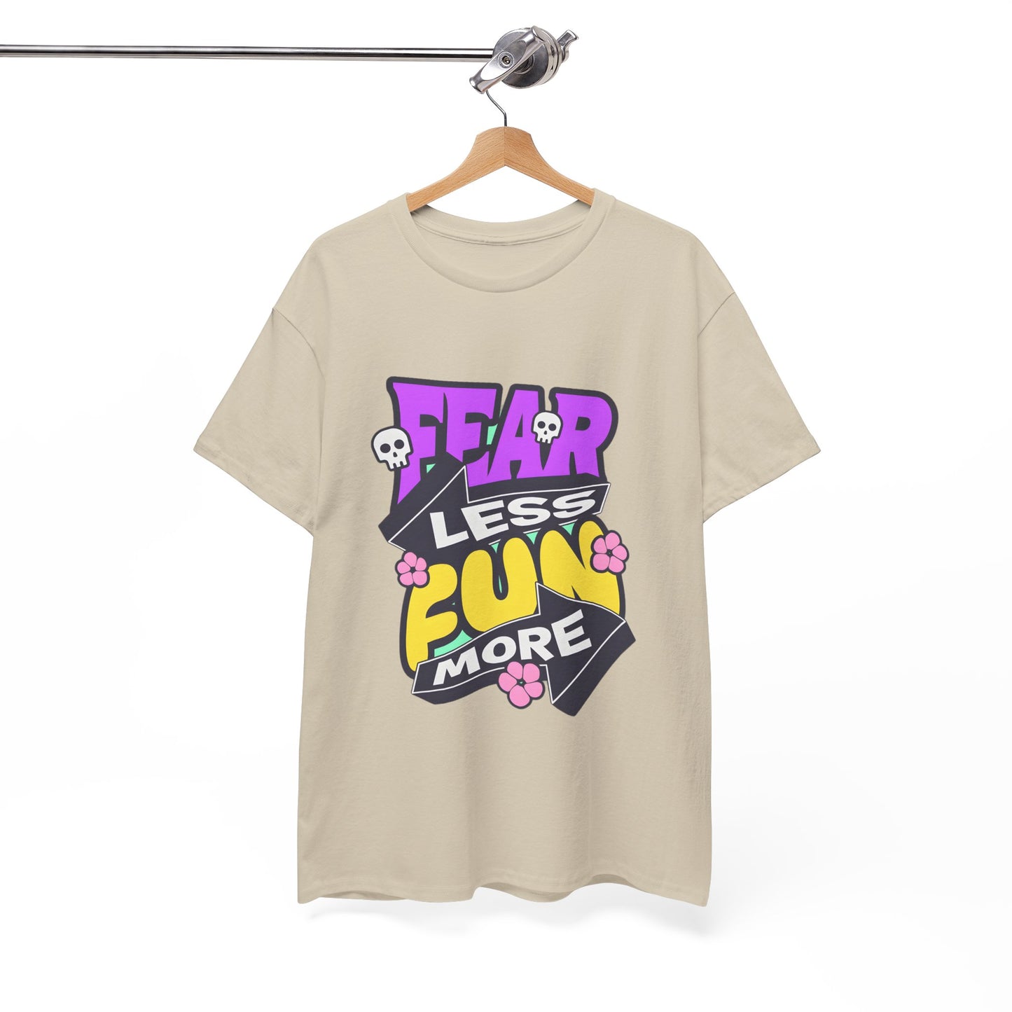 Fear Less Fun More Unisex Heavy Cotton Tee | Motivational Graphic T-Shirt - ArtShirt Couture