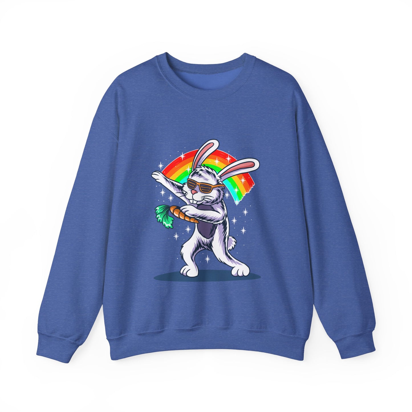 The Rainbow Bunny Unisex Heavy Blend™ Crewneck Sweatshirt | Colorful Graphic Sweatshirt for Bunny Lovers - ArtShirt Couture