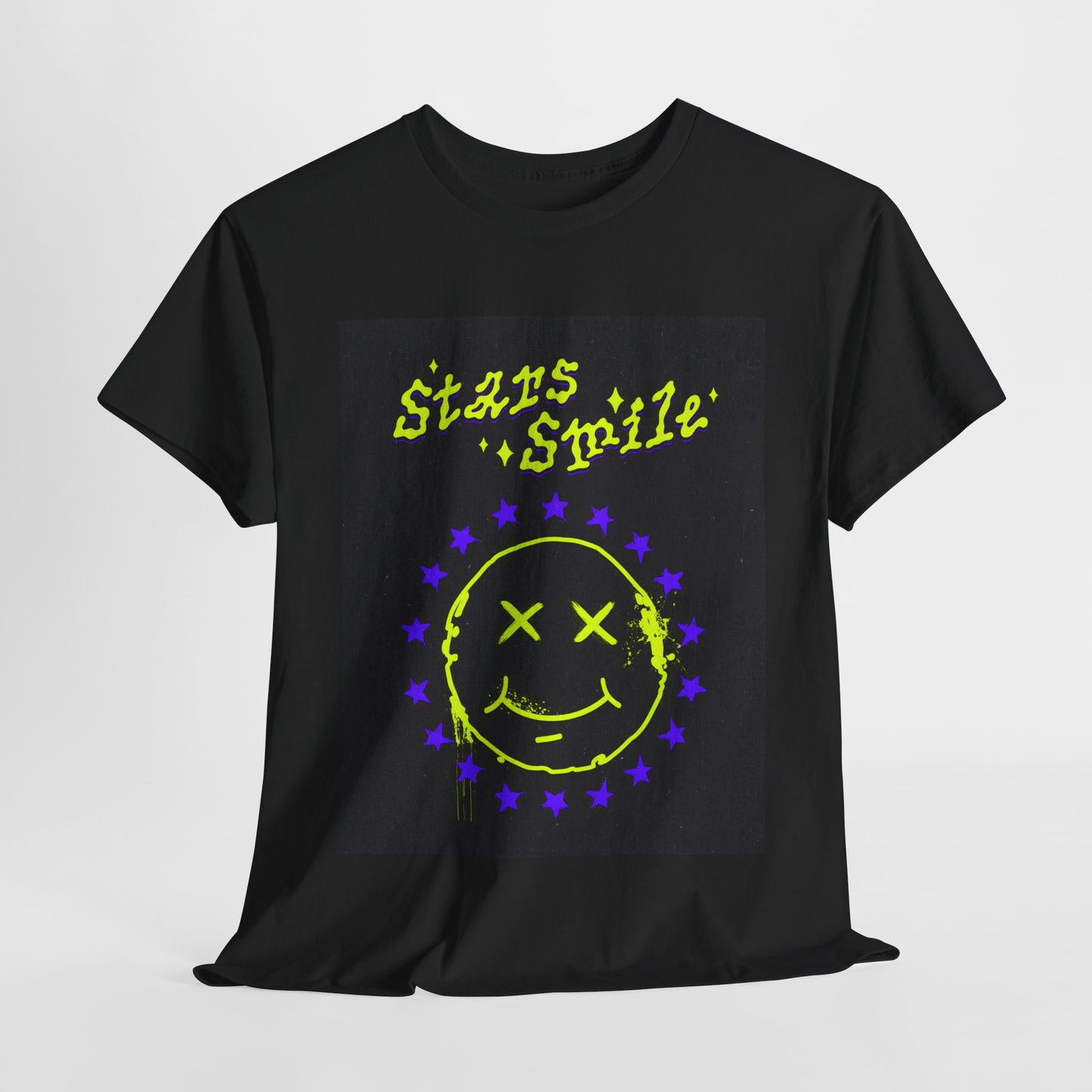 Star Smile Unisex Heavy Cotton Tee | Fun Graphic T-Shirt for Brightening Your Day - ArtShirt Couture