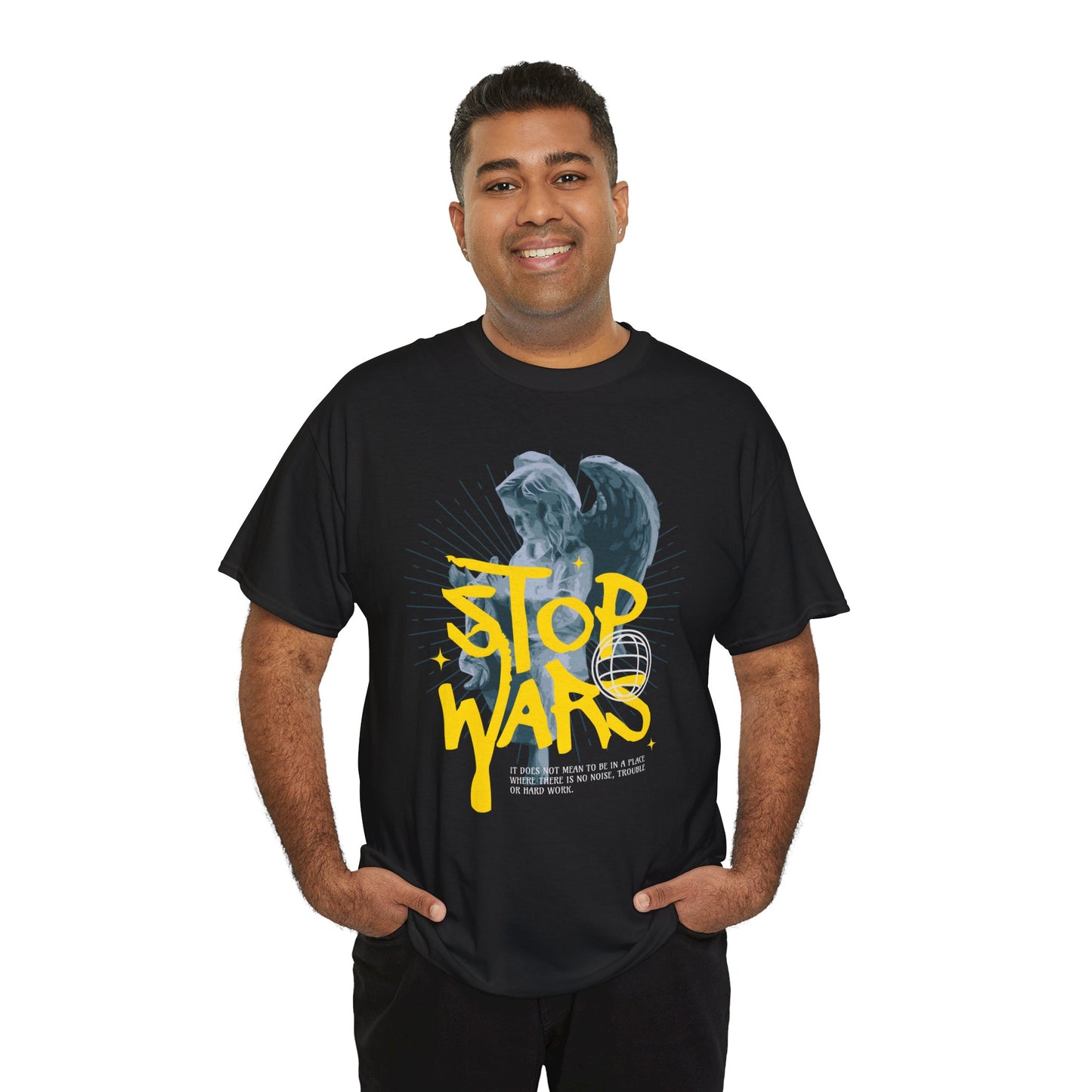 Stop Wars Unisex Heavy Cotton Tee | Fun Graphic T-Shirt for Peace Advocates - ArtShirt Couture