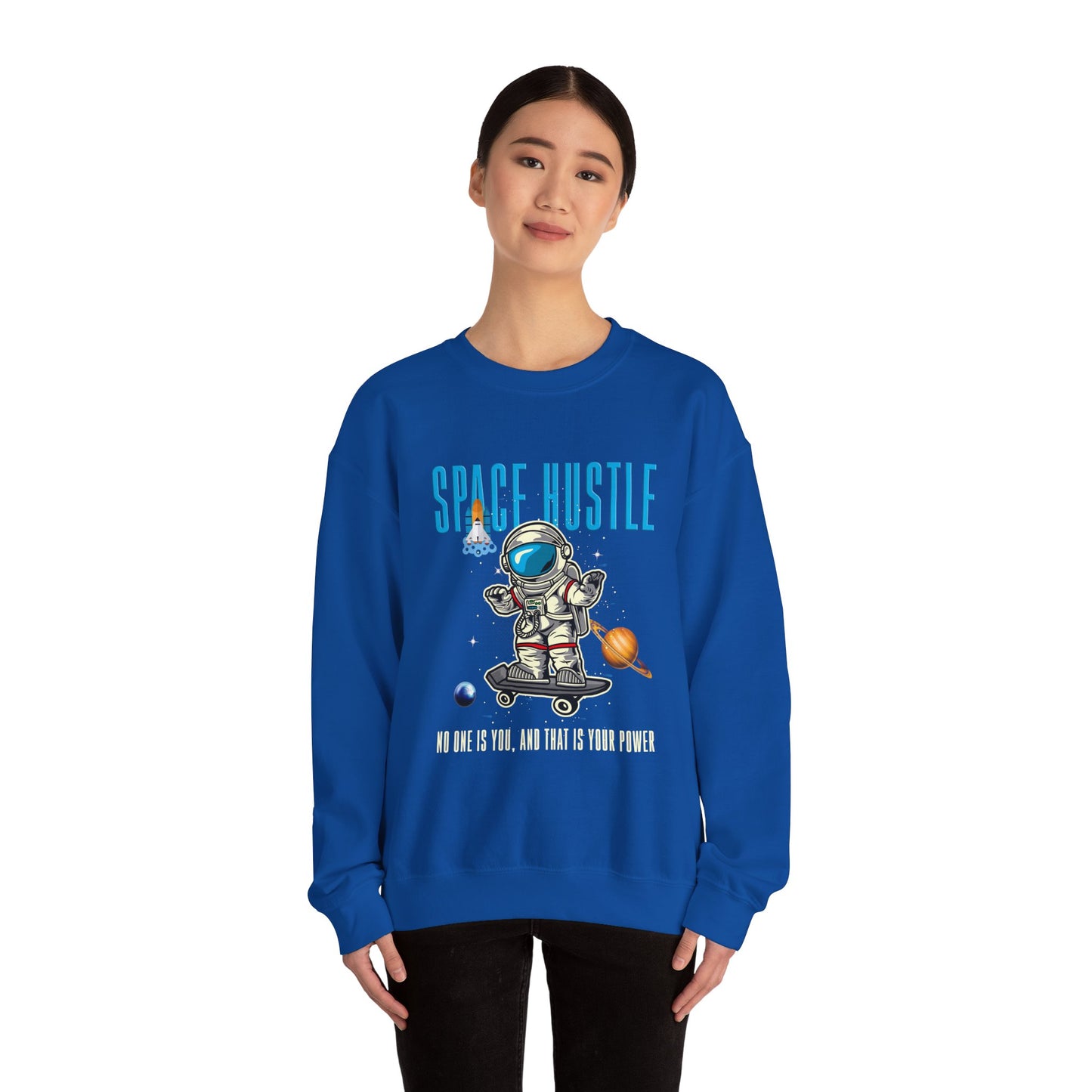 Space Hustle Unisex Heavy Blend™ Sweatshirt | Trendy Graphic Sweatshirt for Space Enthusiasts - ArtShirt Couture